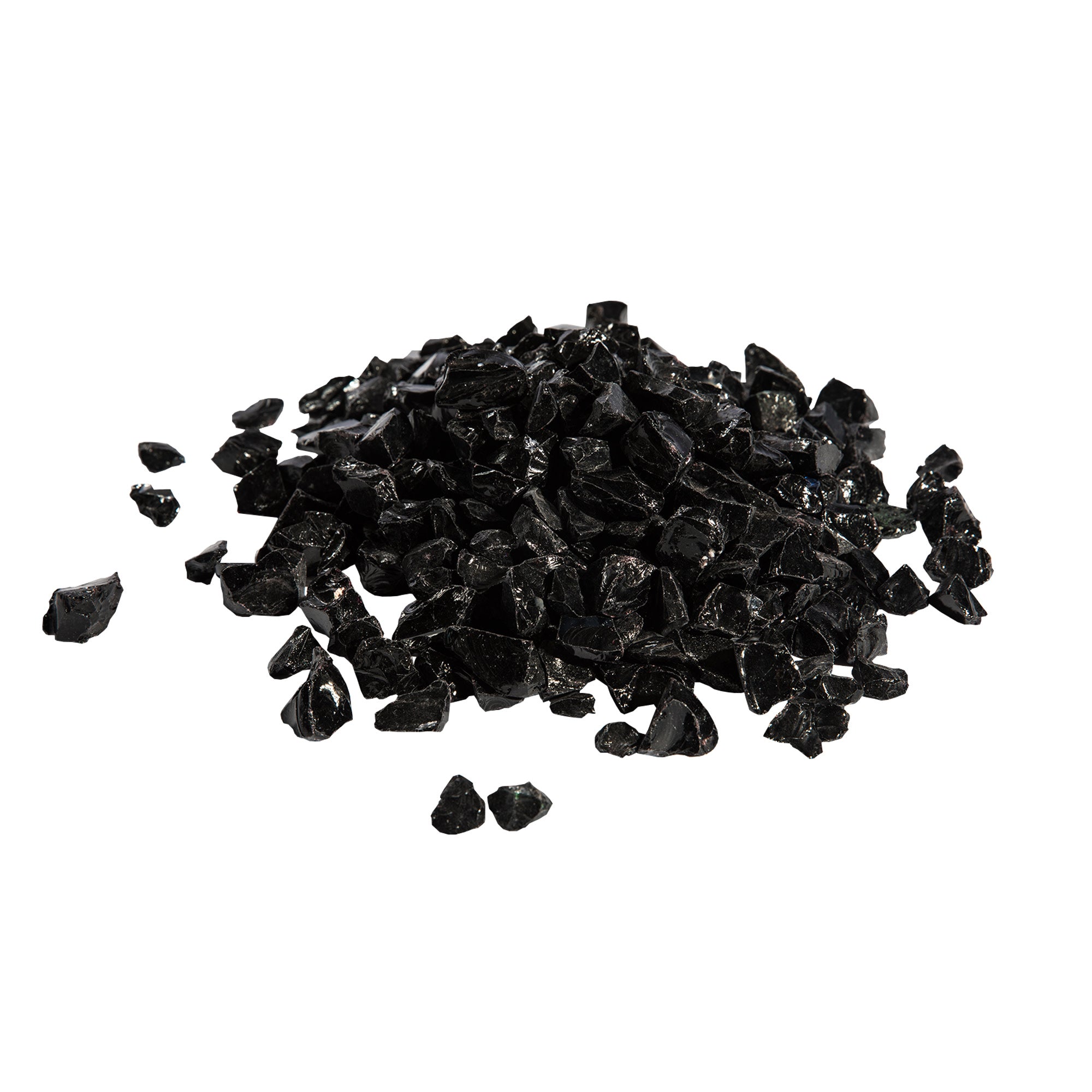 Teamson Home 1/2 Inch Reflective Fire Glass for Fire Pits 9 lb / 4 kg Bag, Black