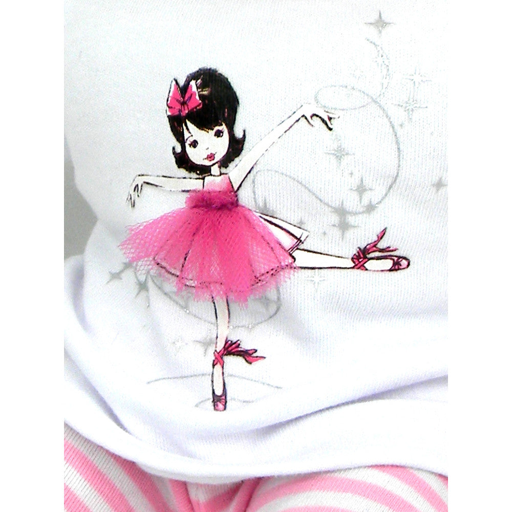 Sophia's - 15" Doll - Ballerina Print Pj's & Slippers Set - Light Pink