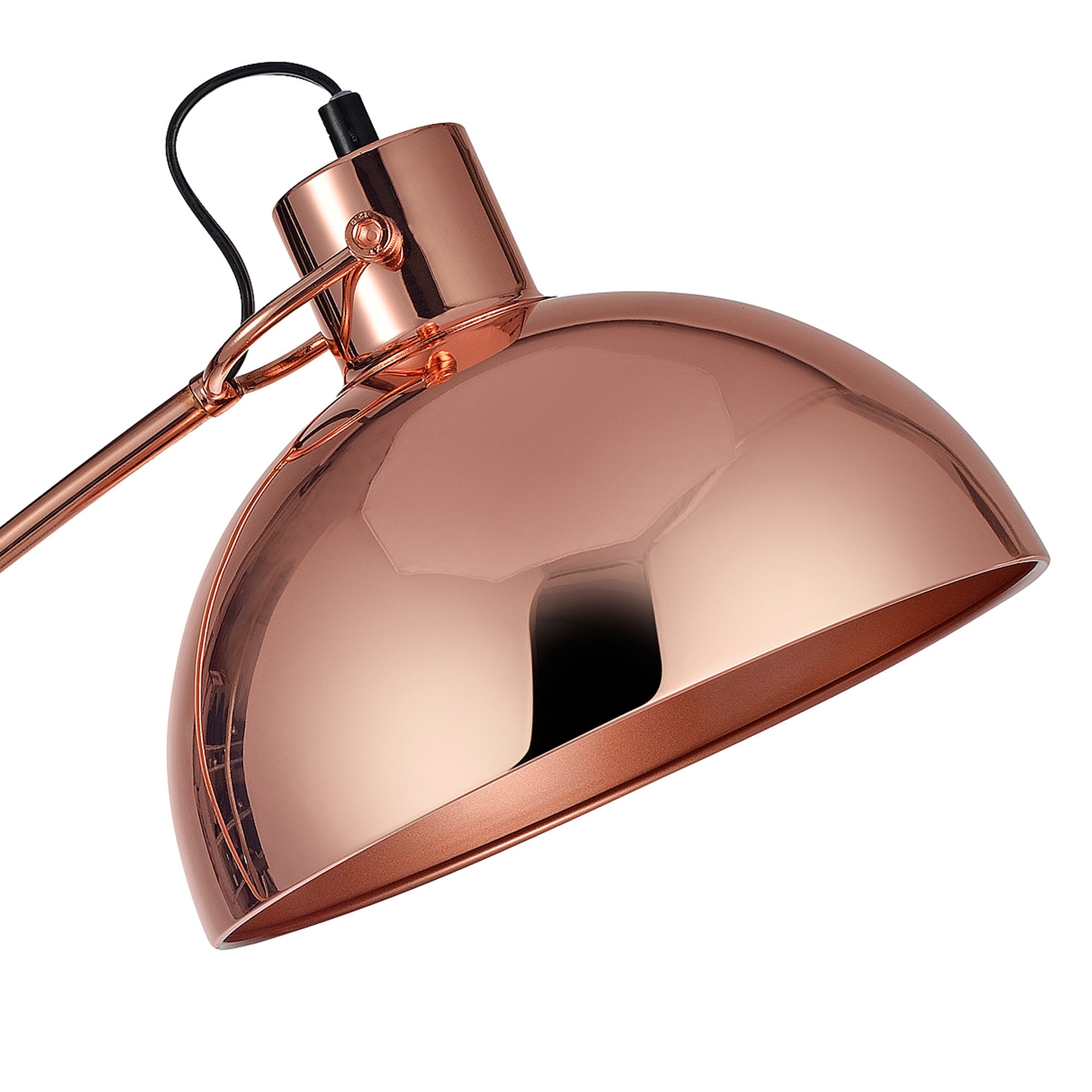 Teamson Home Arco Floor Lamp with Bell Shade, Rose Gold