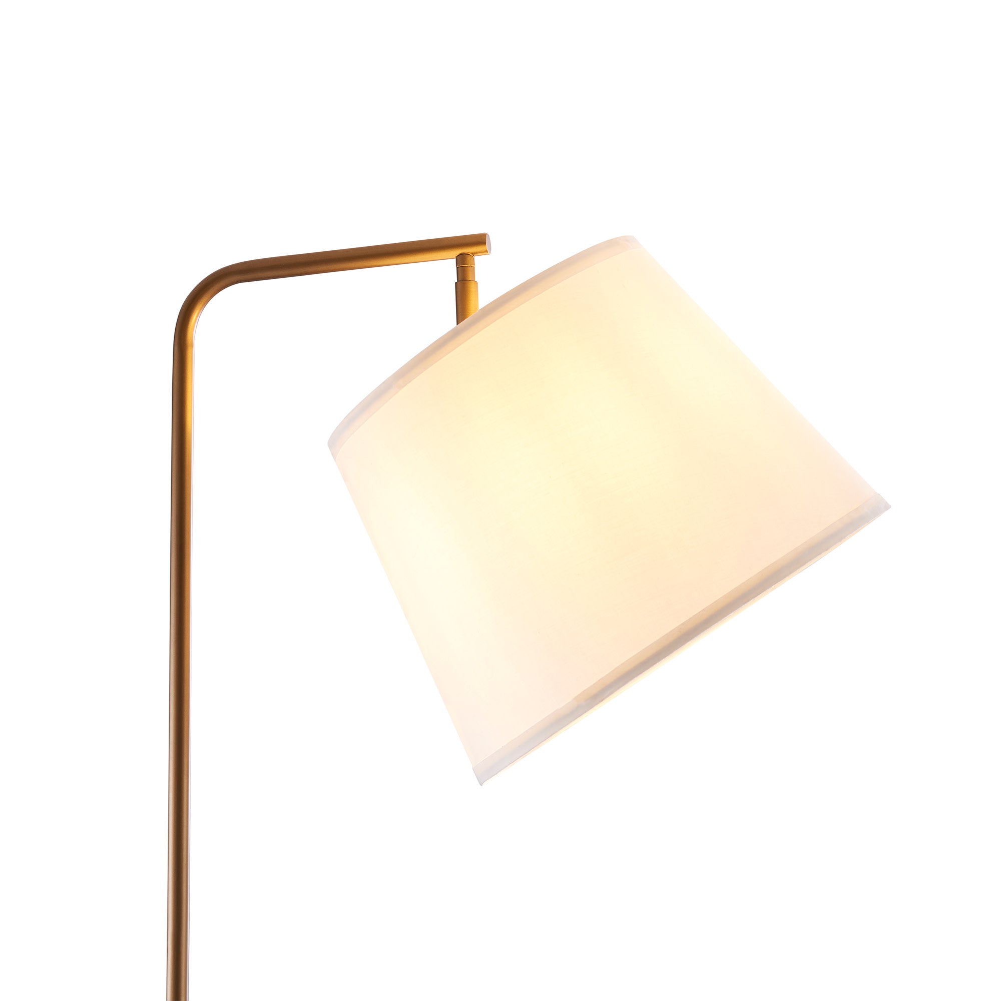 Teamson Home Lilah Floor Lamp with Faux Marble Tray Table and Built-In USB Port, White/Brass