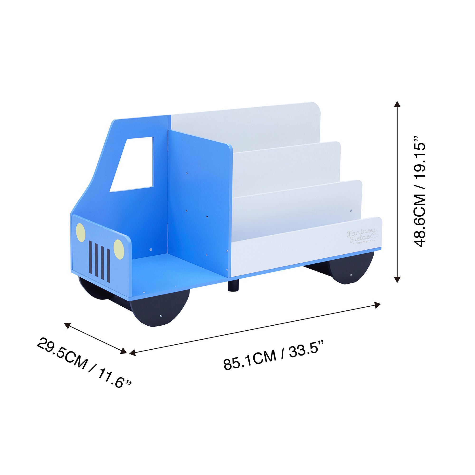 Fantasy Fields  Truck Wooden Display Bookcase, White/Blue