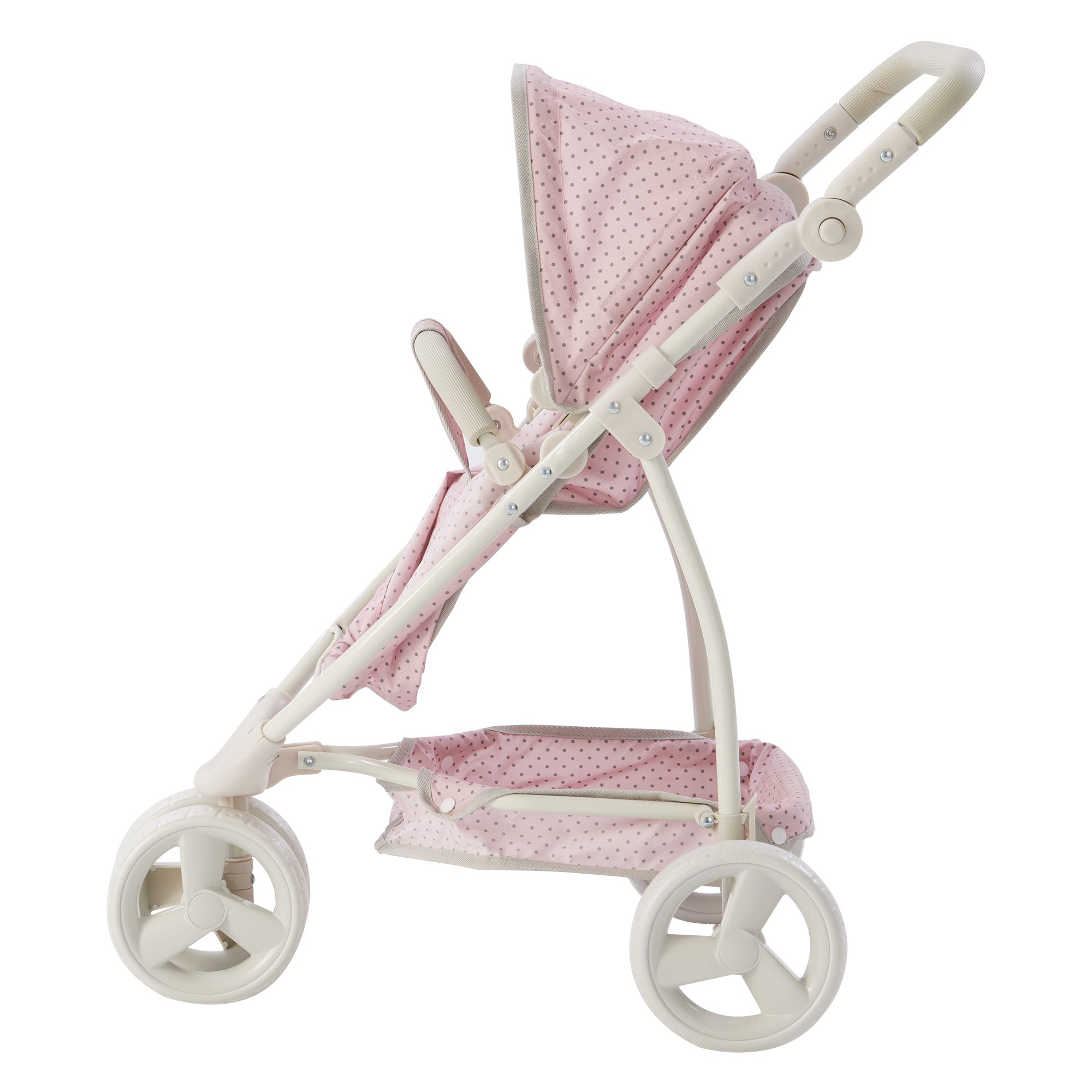 Olivia's Little World Polka Dots Princess 2-in-1 Baby Doll Stroller, Pink