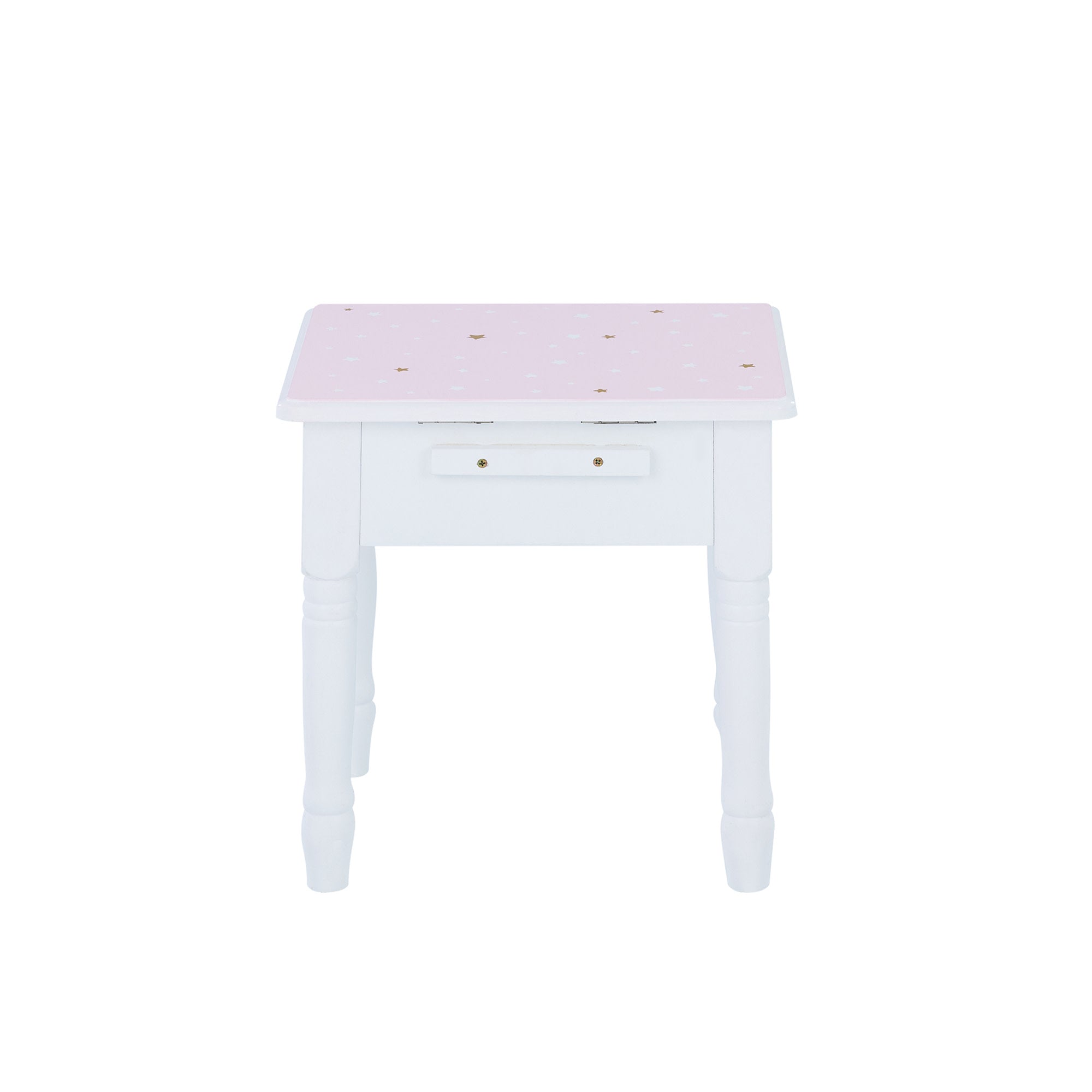 Fantasy Fields Kids Kate Twinkle Star Vanity Set with Foldable Mirror and Chair, Pink/White