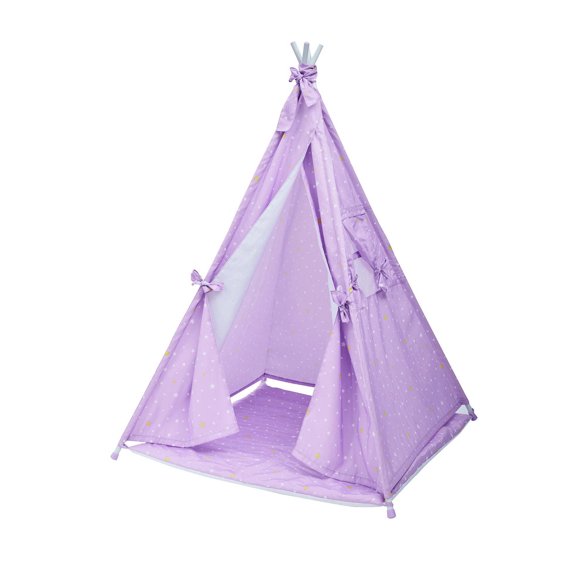 Teamson Kids - Happy Land Twinkle star Kids Teepee Tents - Purple / White