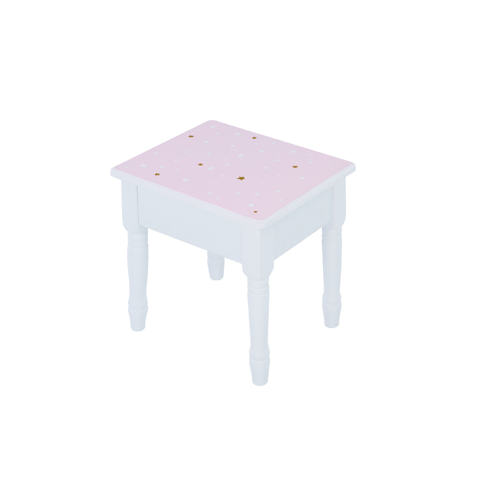 Fantasy Fields Kids Kate Twinkle Star Vanity Set with Foldable Mirror and Chair, Pink/White