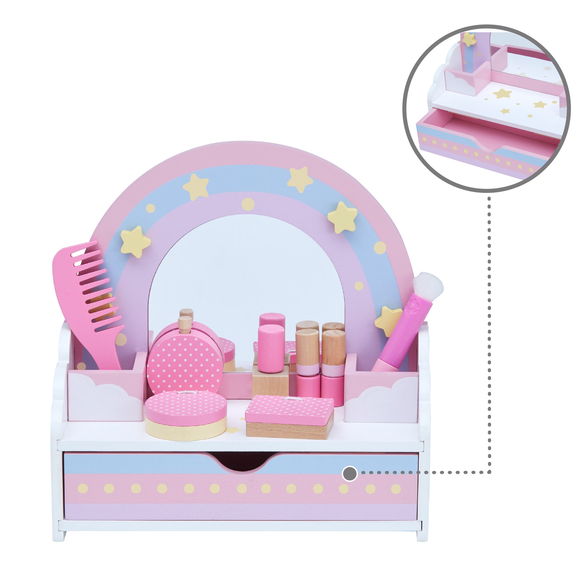Teamson Kids - Little Dreamer Rainbow Tabletop Vanity Toys - Pink