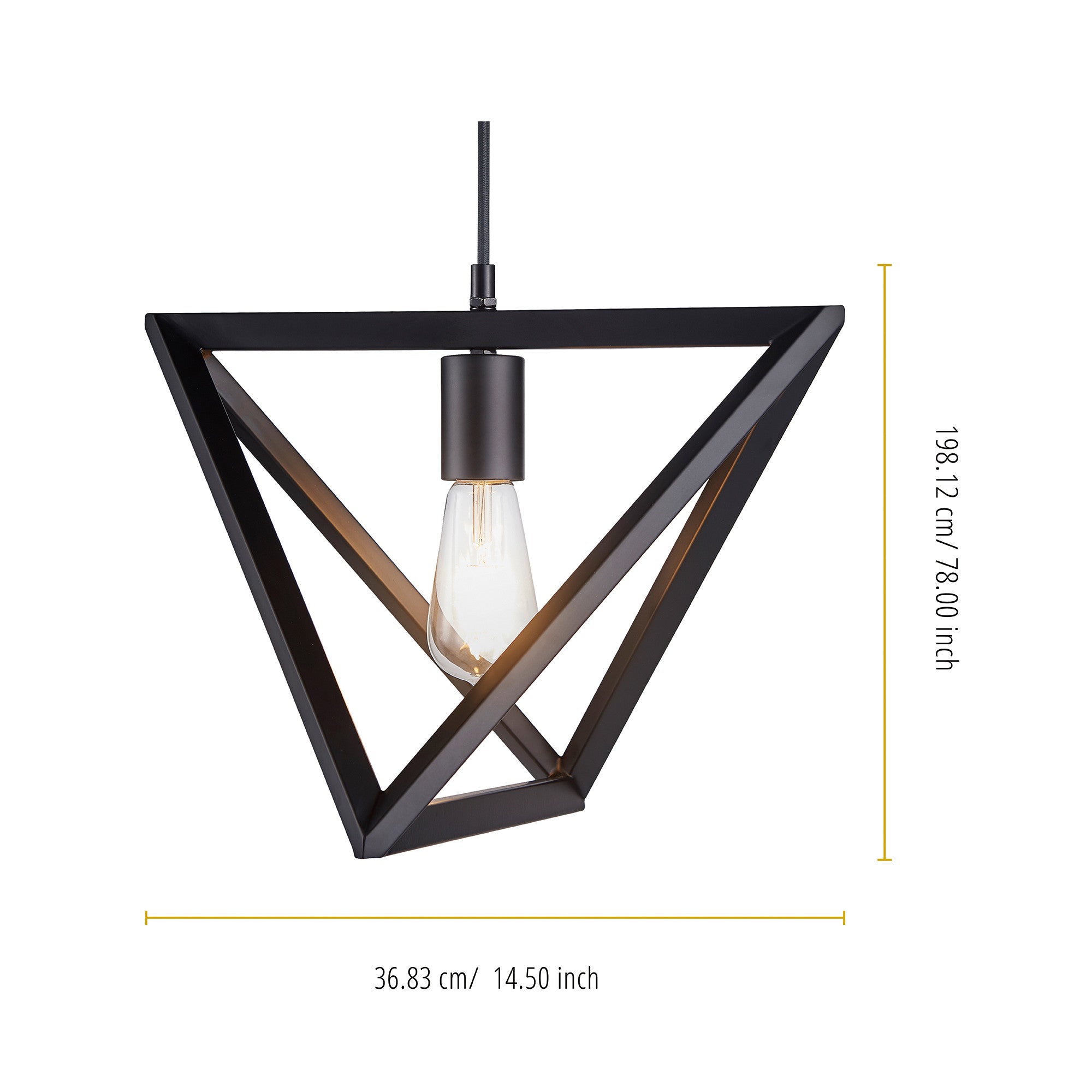 Teamson Home Armonia Geometric Pendant Lamp, Black