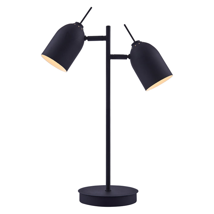 Teamson Home's Mason Modern Adjustable Double Light Table Lamp, Black