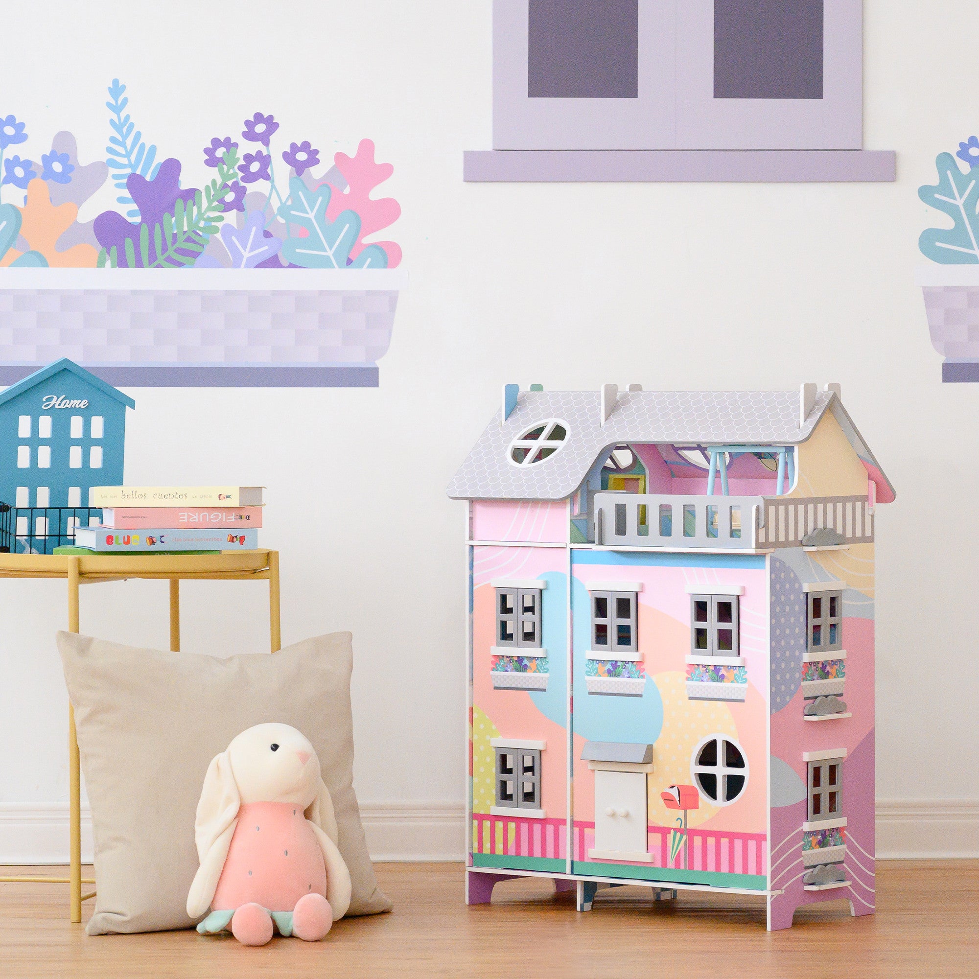 Teamson Kids Sunroom Dollhouse with 11 Accessories, Multicolor