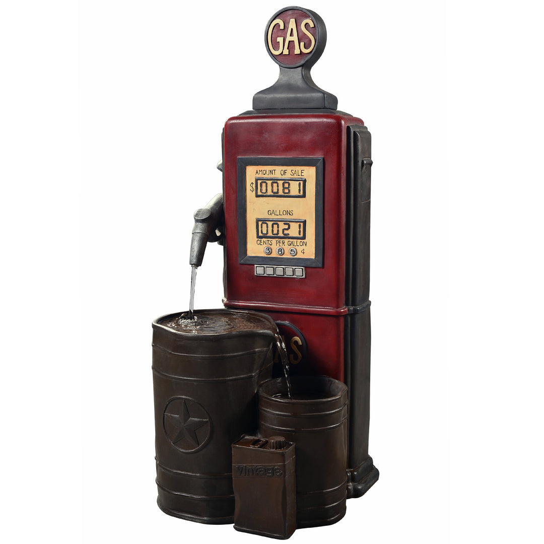 Teamson Home Outdoor Vintage Gas Pump water fountain