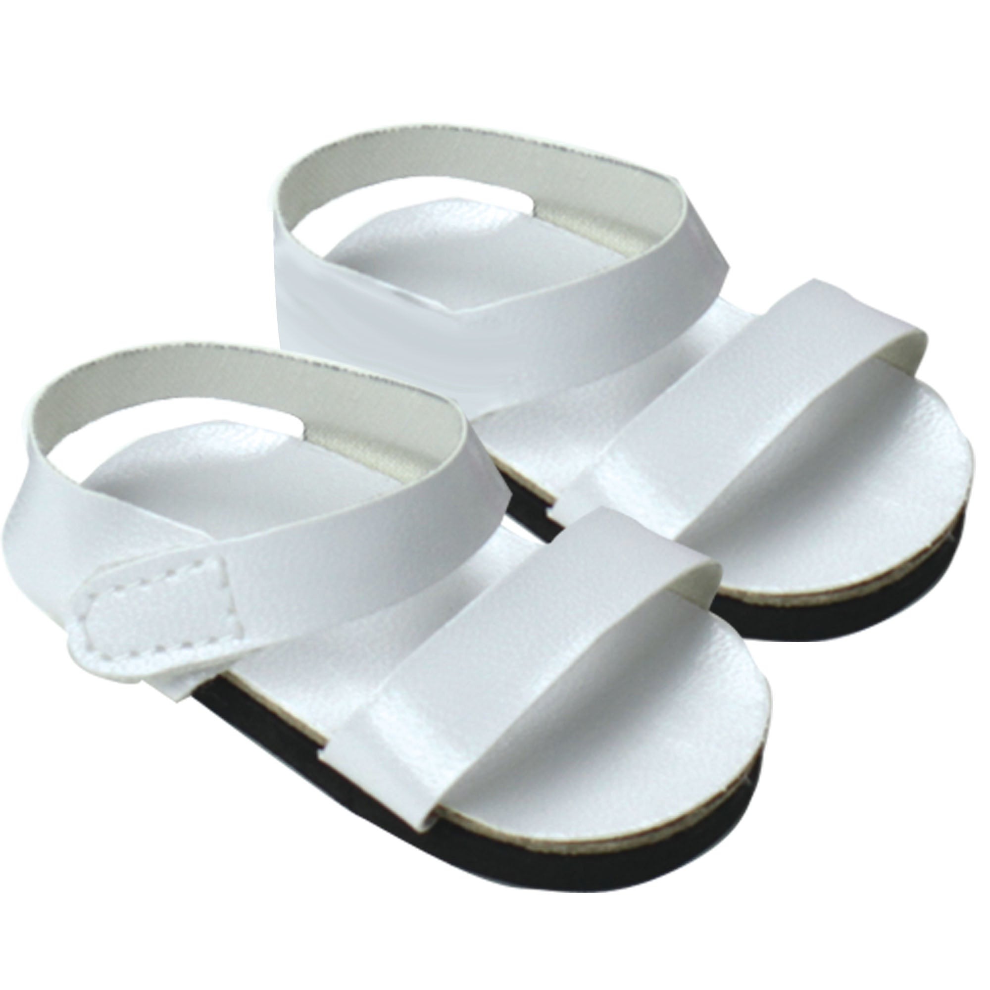 Sophia's Faux Leather Strap Sandals for 18" Dolls, White