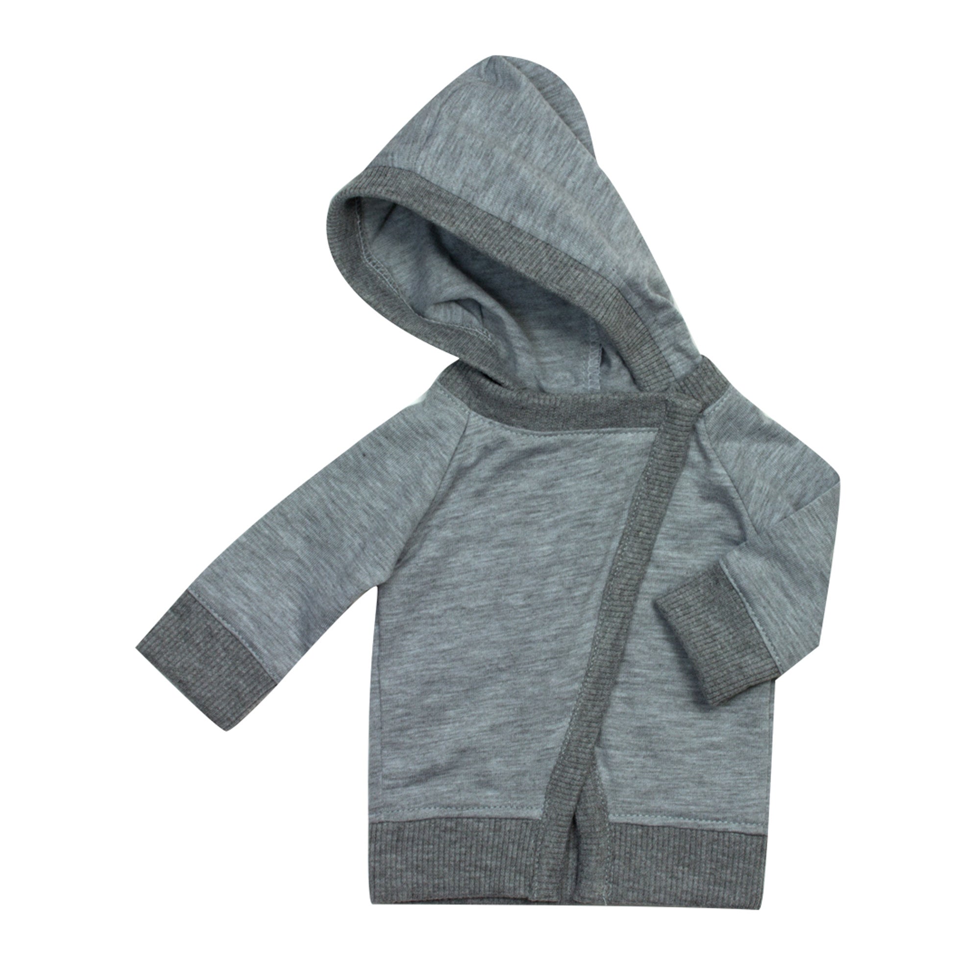 Sophia’s Modern Mix & Match Gender-Neutral Hooded Asymmetrical Sweater Jacket for 18” Dolls, Gray