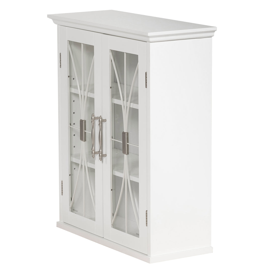 Side view of a Teamson Home White Delaney Removable Wall Cabinet, White
