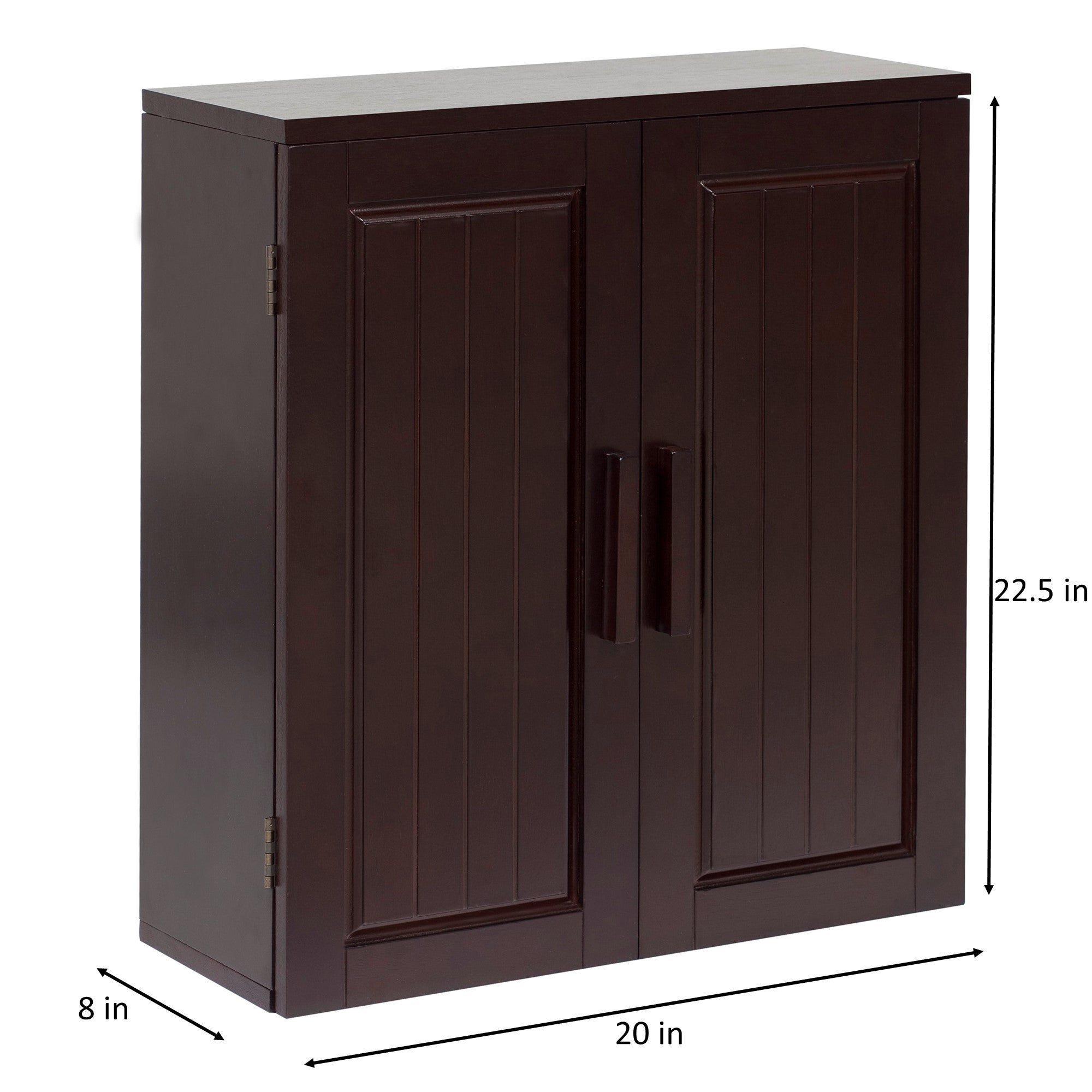 Elegant Home Fashions Catalina Removable Wooden Wall Cabinet with 2 Doors- Espresso
