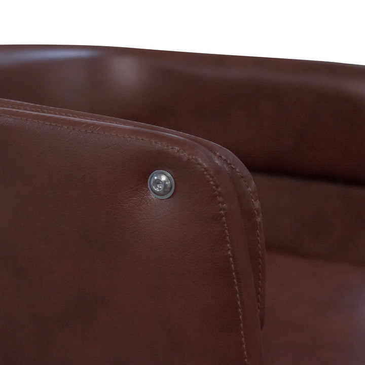 Close-up of the faux leather material.
