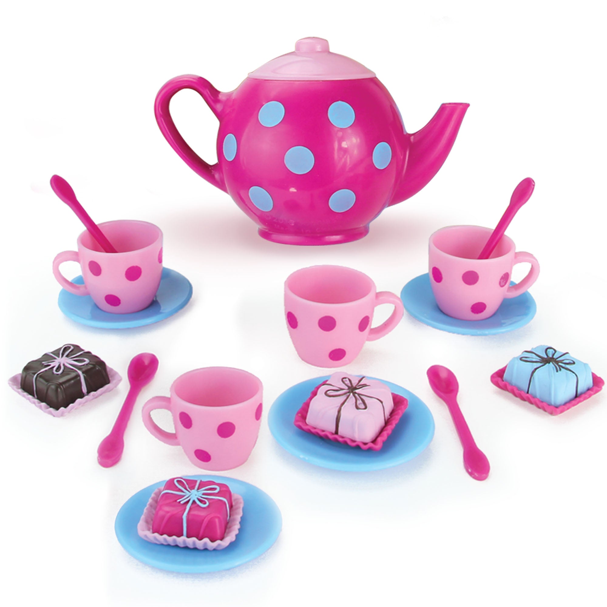 Sophia's Cupcakes, Petit Four Cakes and Tea Set for Four 18" Dolls, Pink