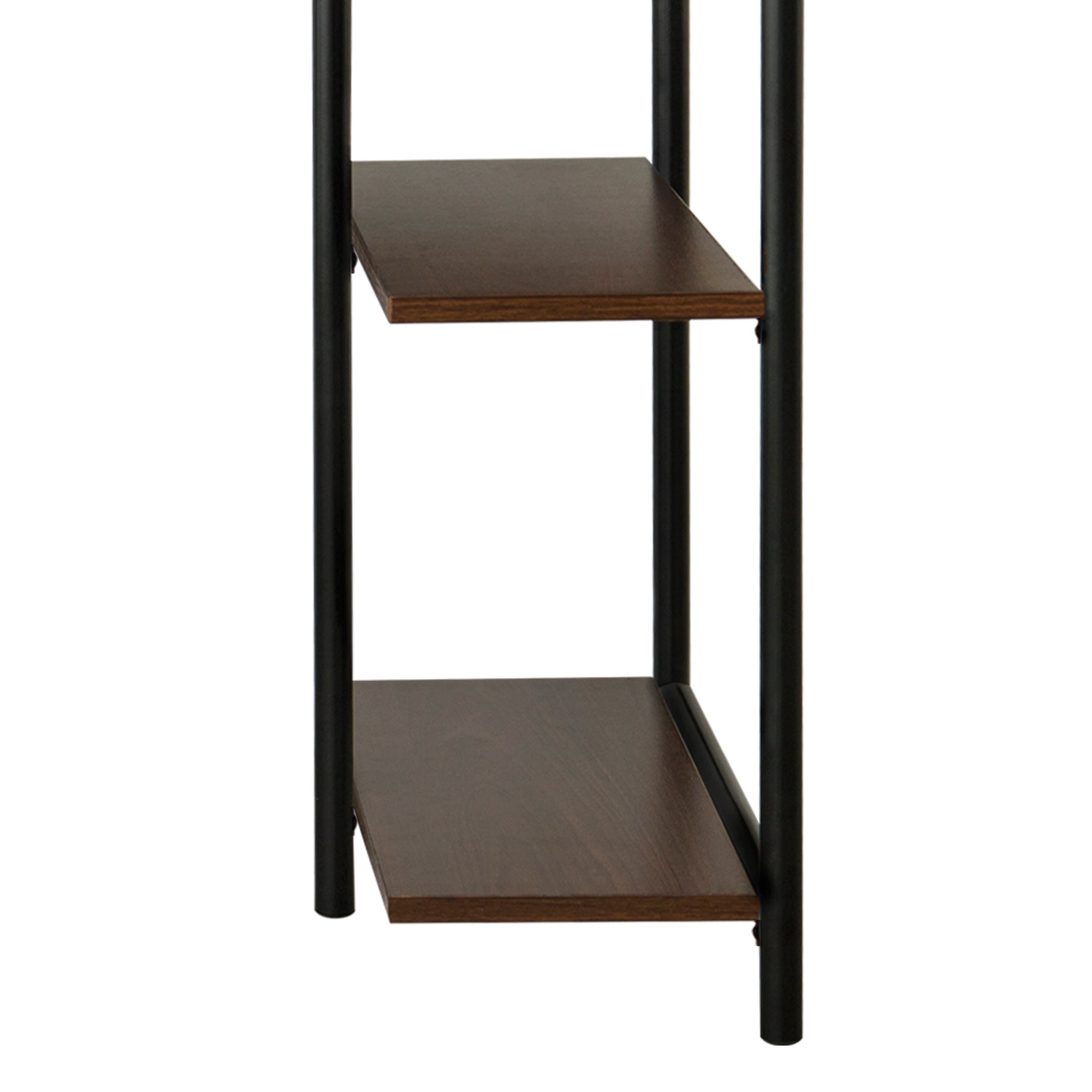 Teamson Home 35" Wooden Home Office Computer Desk with Metal Base and Storage, Natural/Black