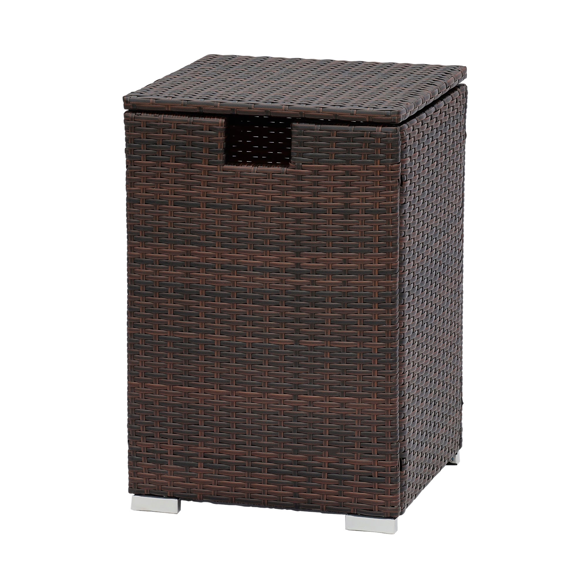 Teamson Home Gas Tank Wicker Cover Table for 20 lb Propane Tanks, Brown