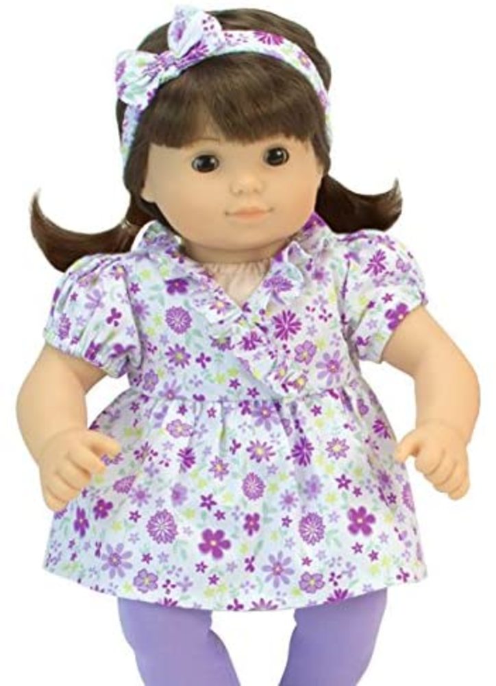 Sophia's - 15" Doll - Floral Top, Leggings & Headband Set - Purple (copy)