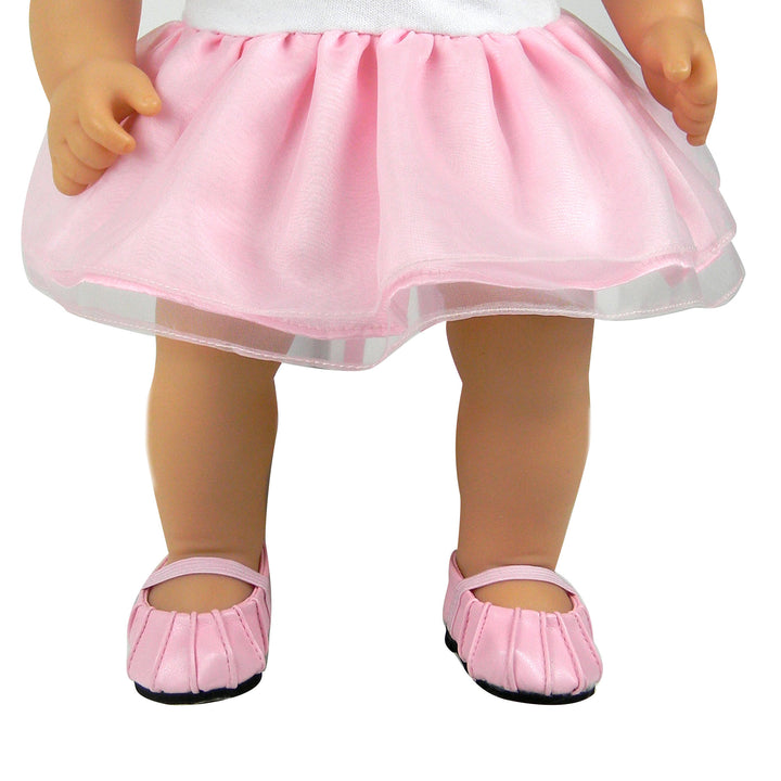 Sophia's Faux-Leather Dress Shoes with Elastic Straps for 15" Baby Dolls, Pink