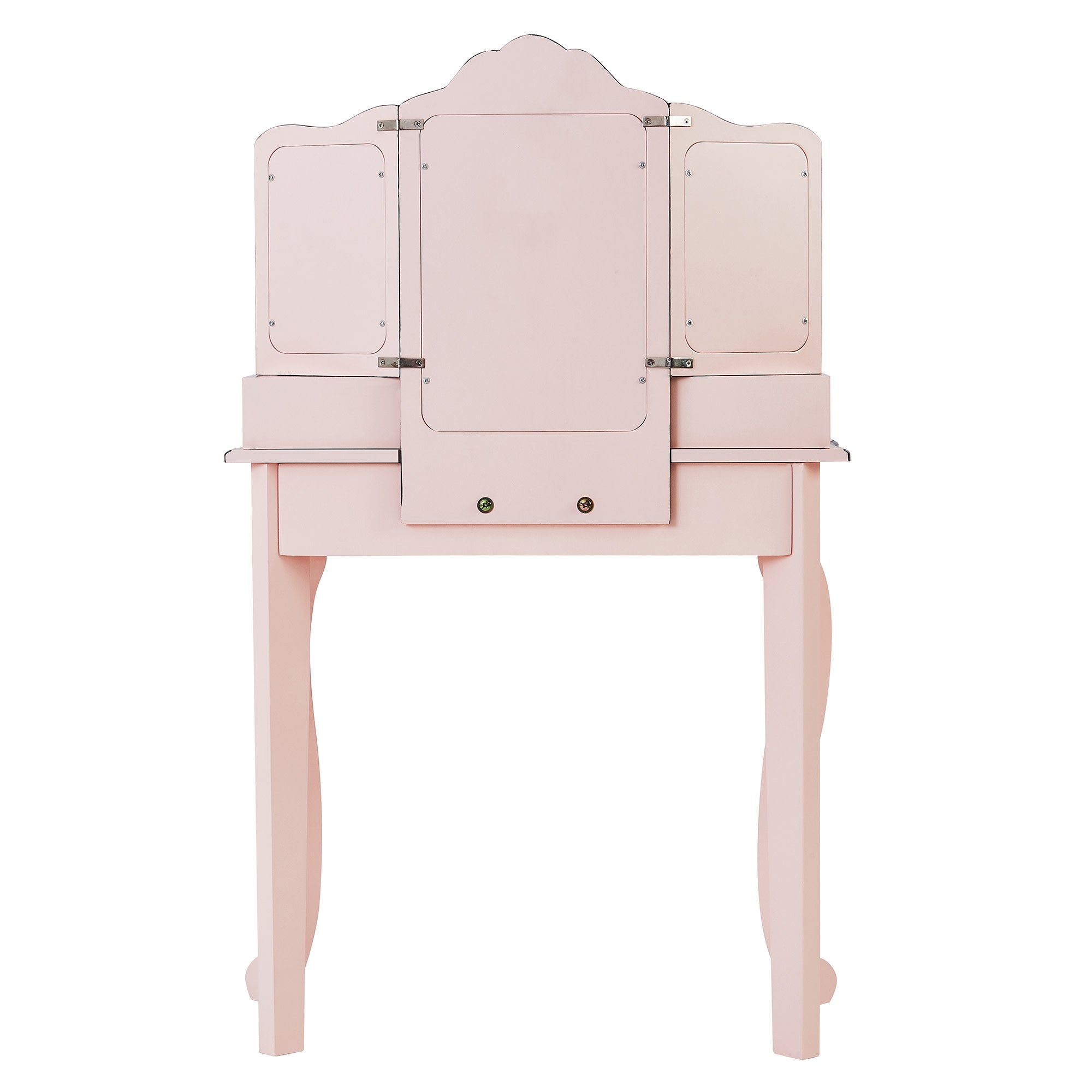 Fantasy Fields Kids Little Lady Adriana Vanity Set with Tri-Fold Mirror and Chair, Pink/Black