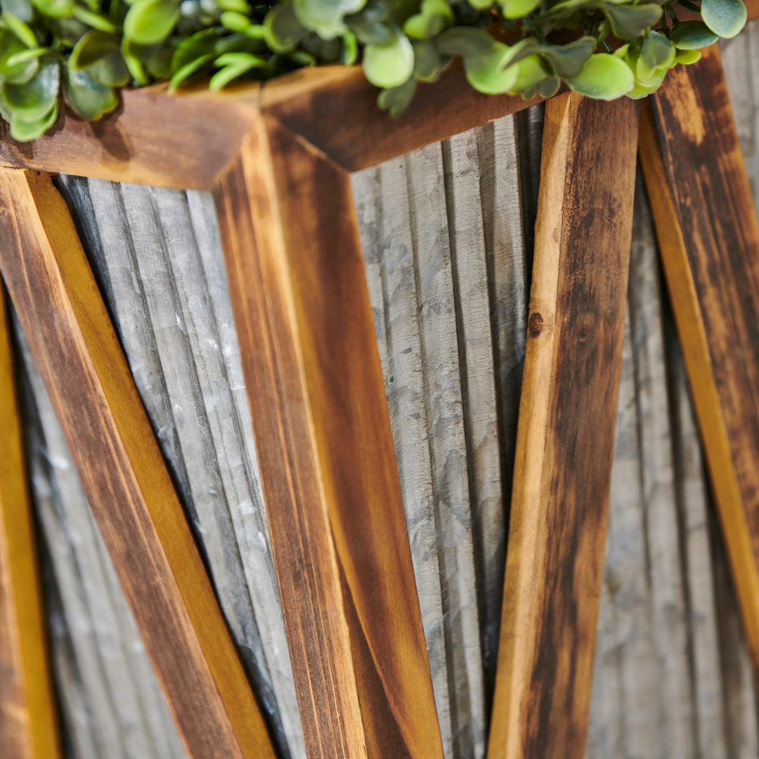 Realistic wood grain finish aligns with most outdoor decor.