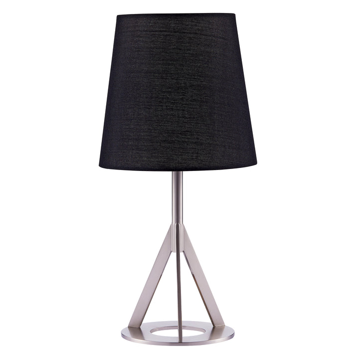 A Teamson Home Aria 15" Modern Table Lamp with Round Shade, providing a stable light source.