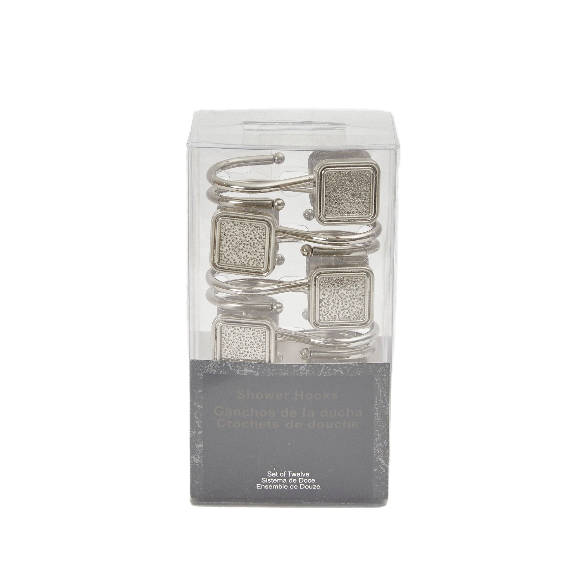 Teamson Home Stratford Shin Shower Hooks, Set of 12, Chrome