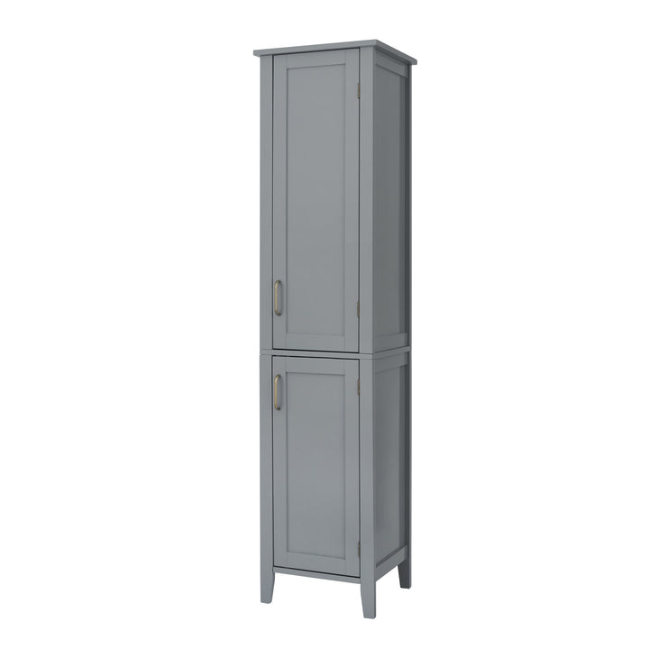 Teamson Home Mercer Linen Tower with Two Doors, Gray