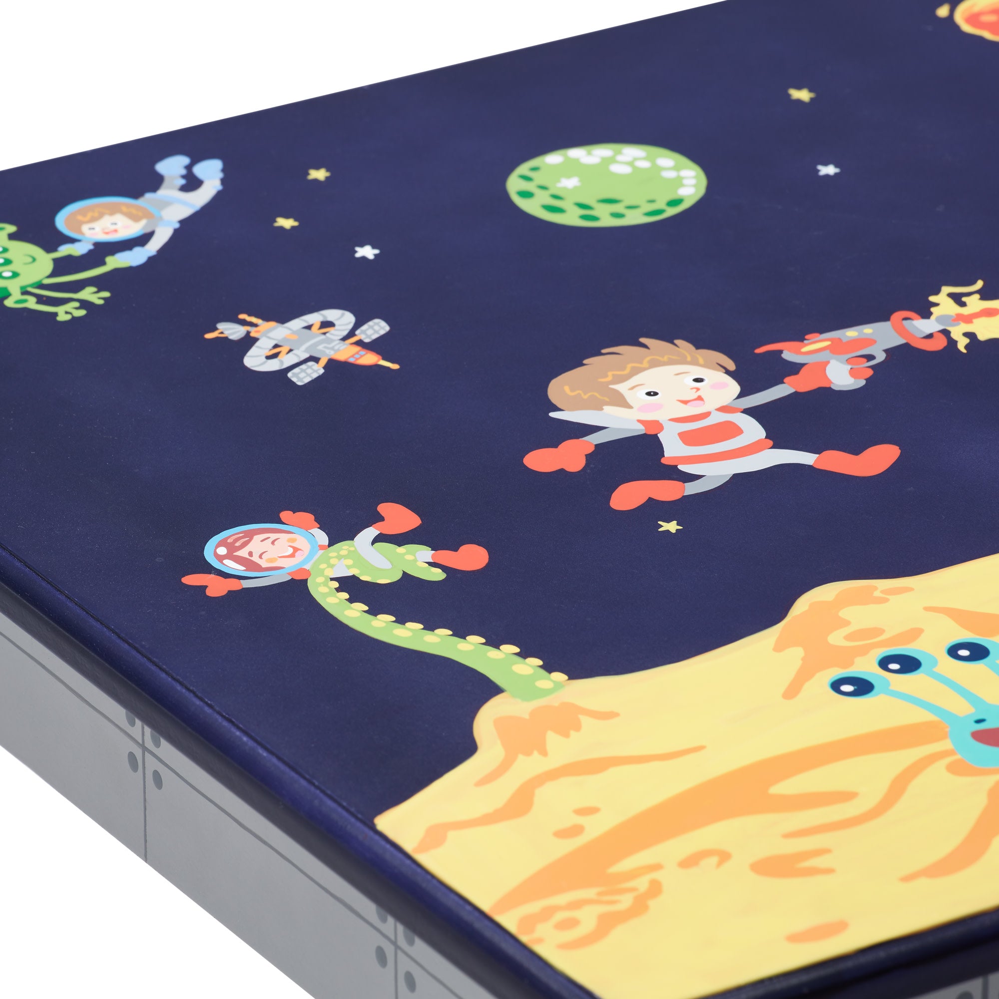 Fantasy Fields Kids Painted Wooden Outer Space Table, Gray/Blue
