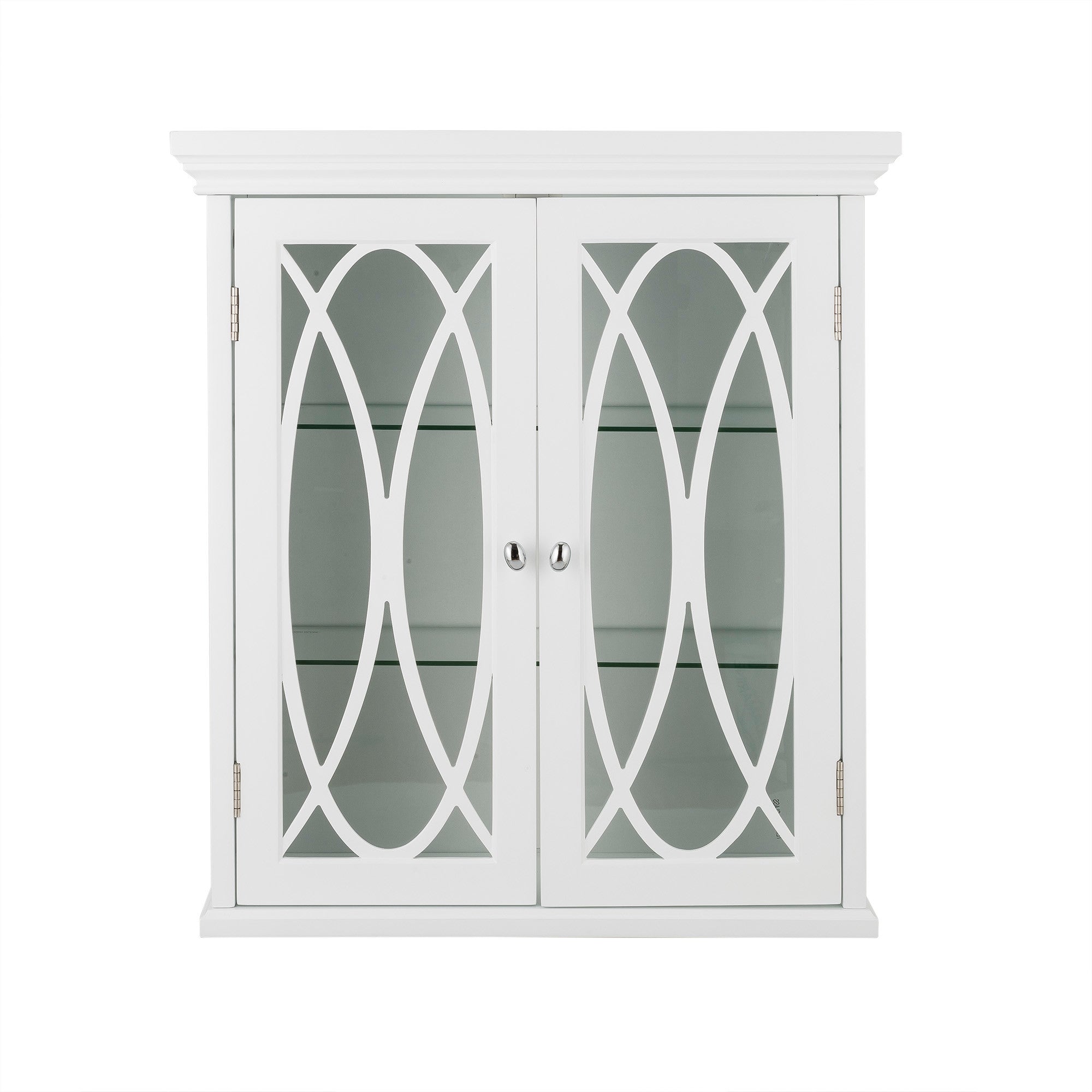Elegant Home Fashions Florence 2 Door Removable Wooden Wall Cabinet- White