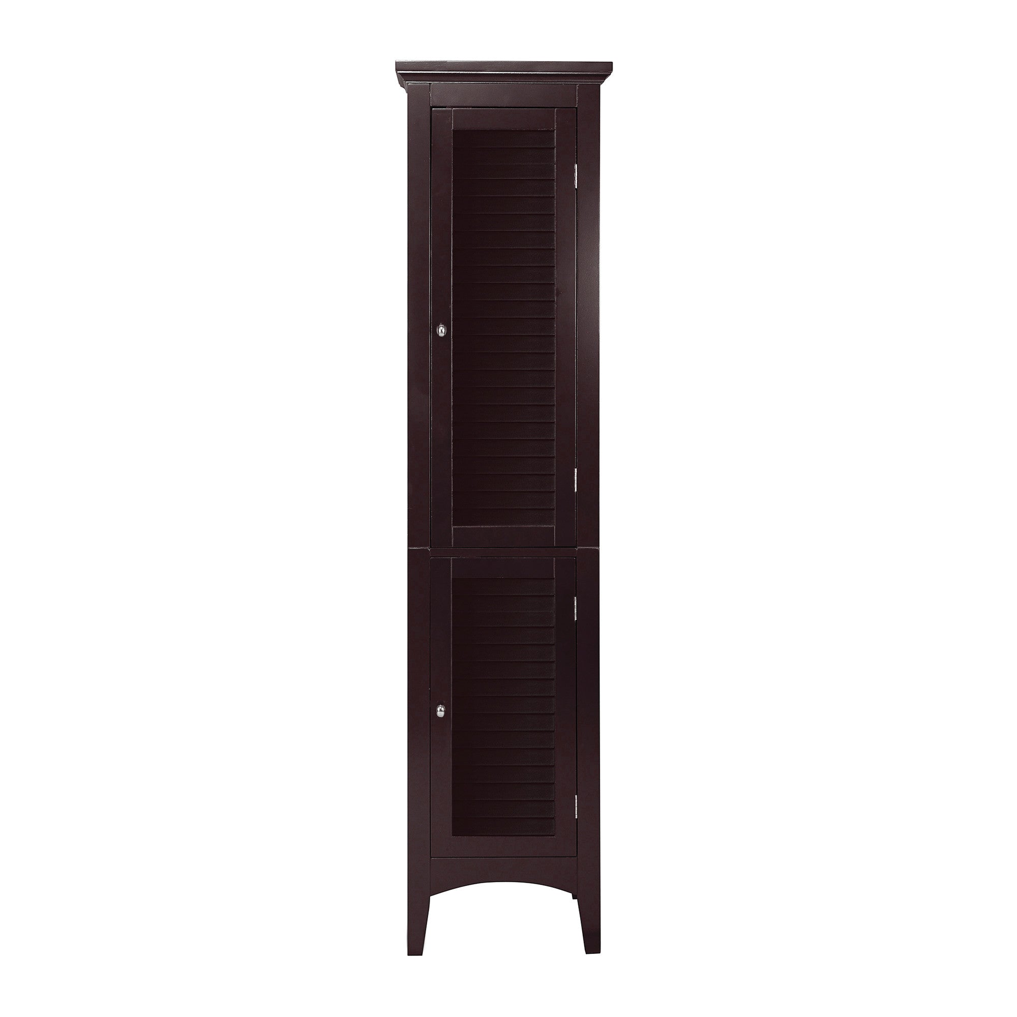 Teamson Home Glancy Wooden Tall Tower Cabinet with Storage, Dark Brown