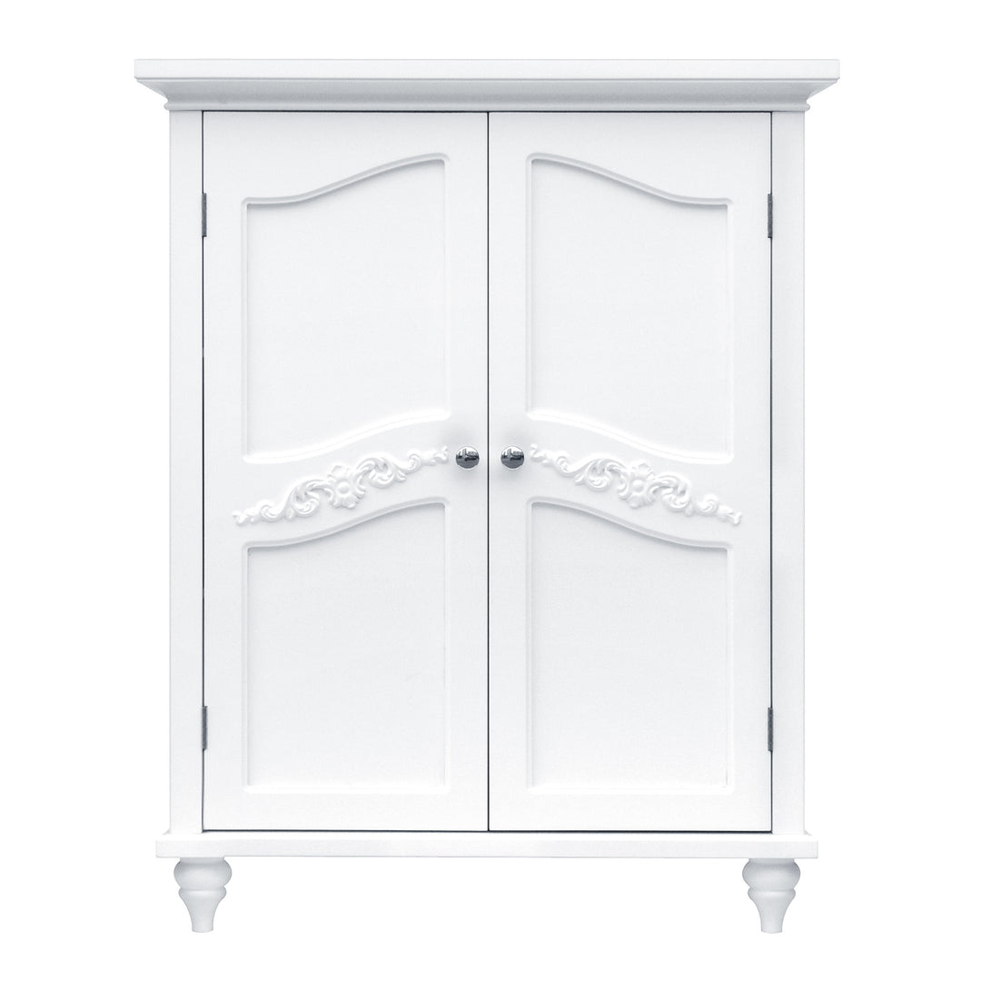 Teamson Home Versailles White Floor Cabinet with ornate detailing