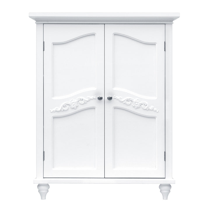 Teamson Home Versailles White Floor Cabinet with ornate detailing
