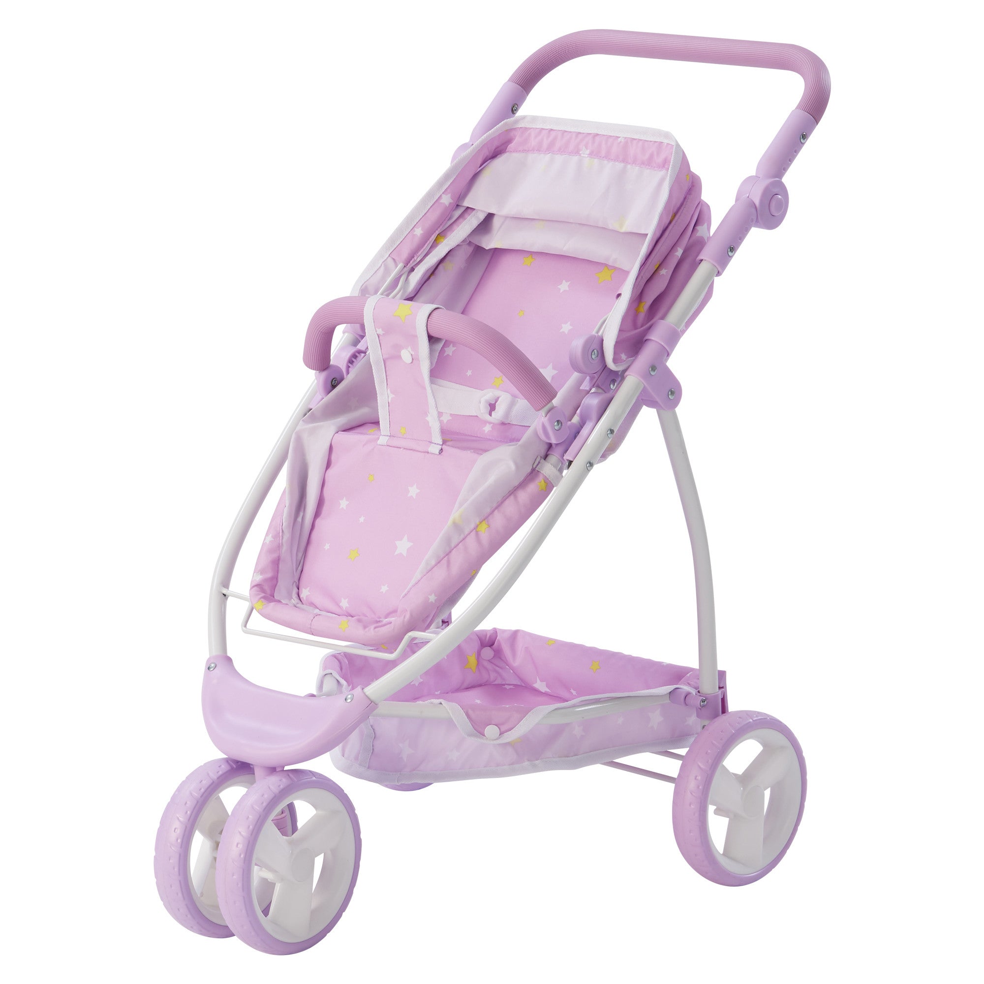 Olivia's Little World Twinkle Stars Princess 2-in-1 Baby Doll Stroller, Purple