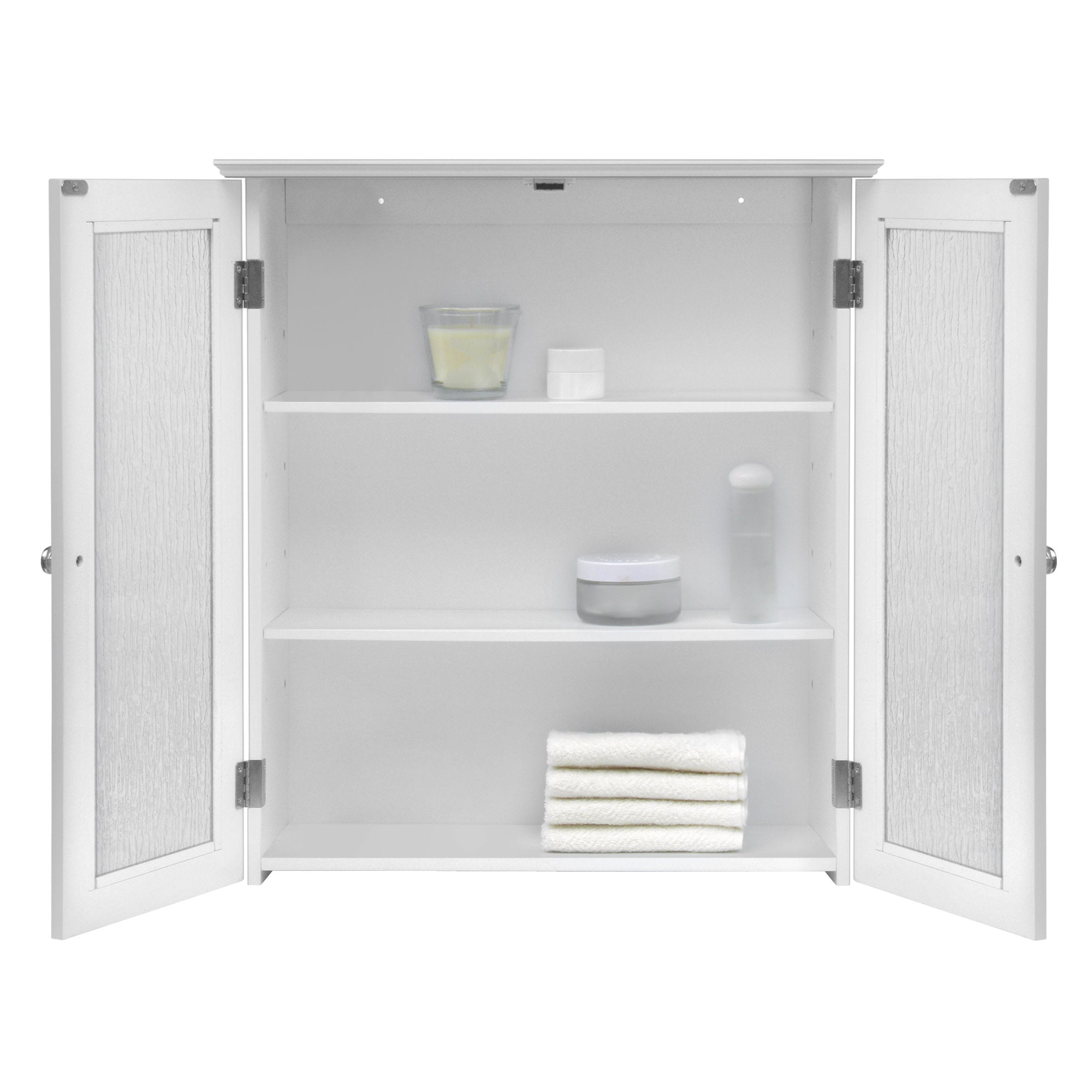 Elegant Home Fashions Connor Removable Wall Cabinet with 2 Glass Doors