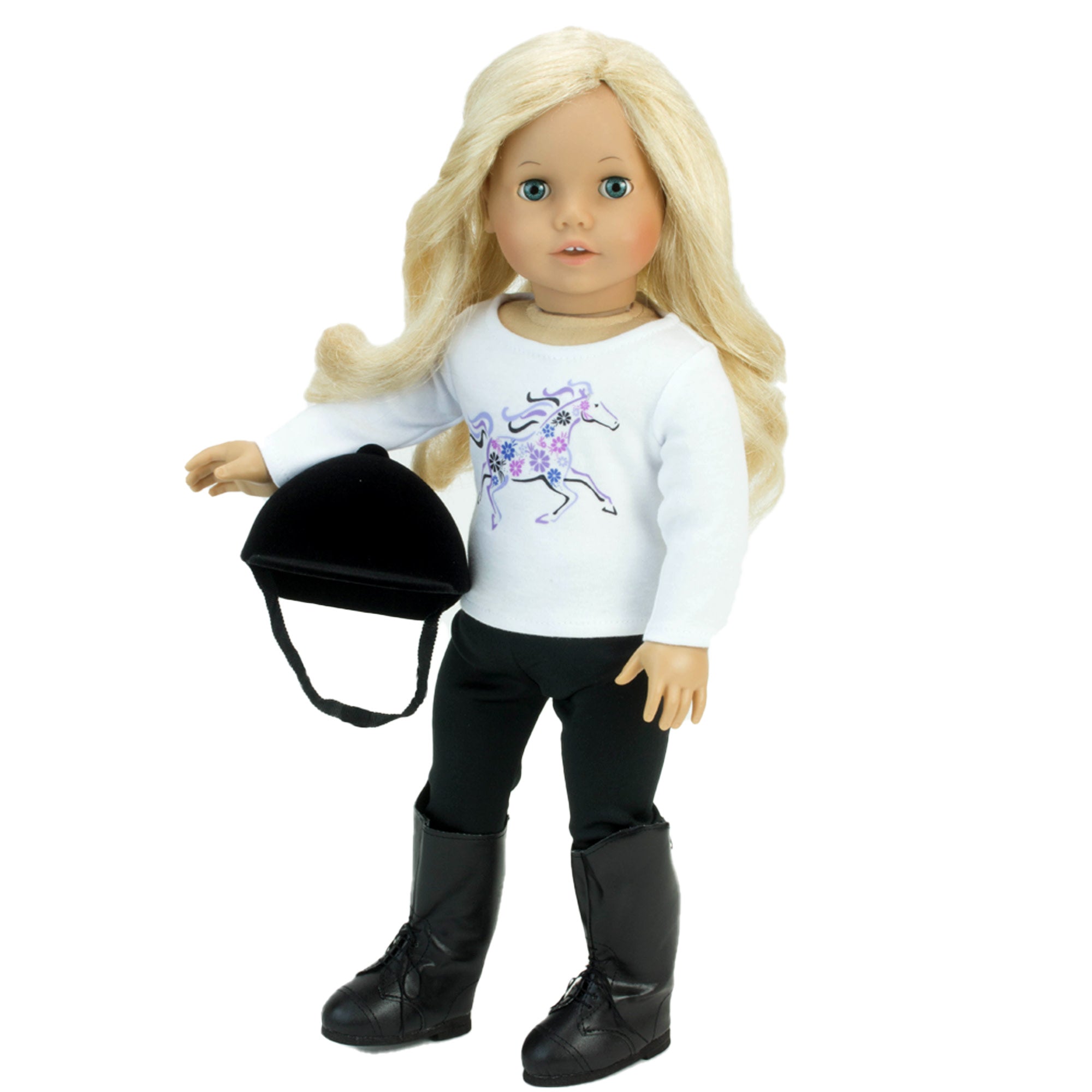 Sophia's - 18" Doll - Velvet Riding Helmet - Black