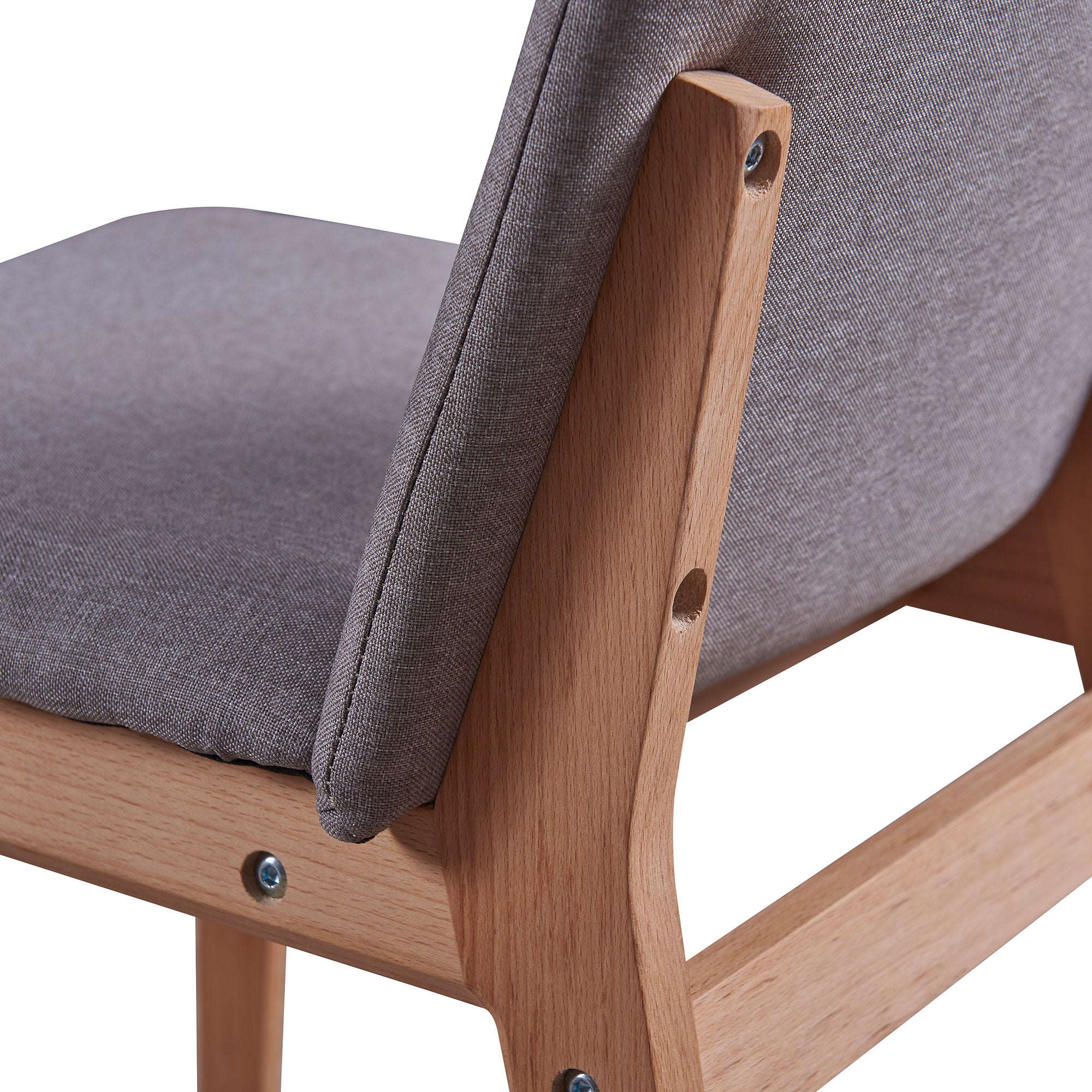 Teamson Home Grayson Chair Seating With Thick Padding Sand Color Walnut Finish For Kitchen Dining Living Room Reading Bedroom Office