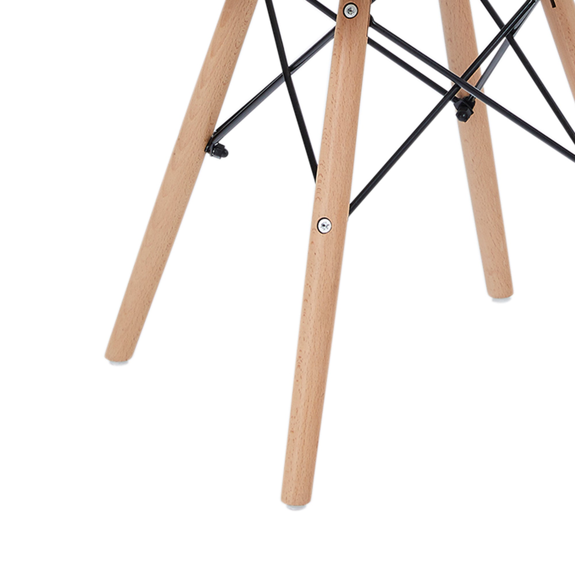 Teamson Home Allan Plastic Side Dining Chair with Wooden Legs Set of 2, Brown