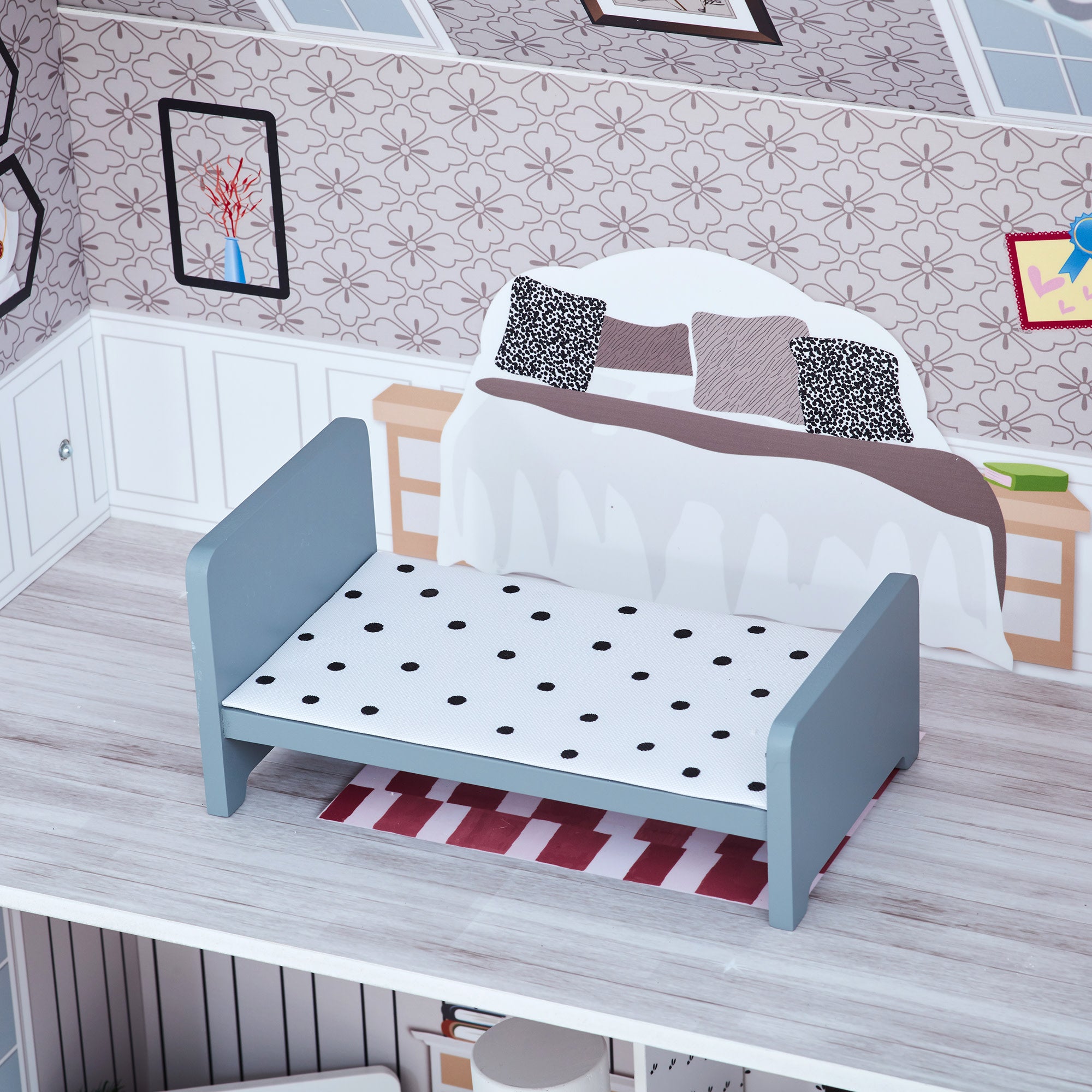 Olivia's Little World Furnished Dollhouse for 12" Dolls, White
