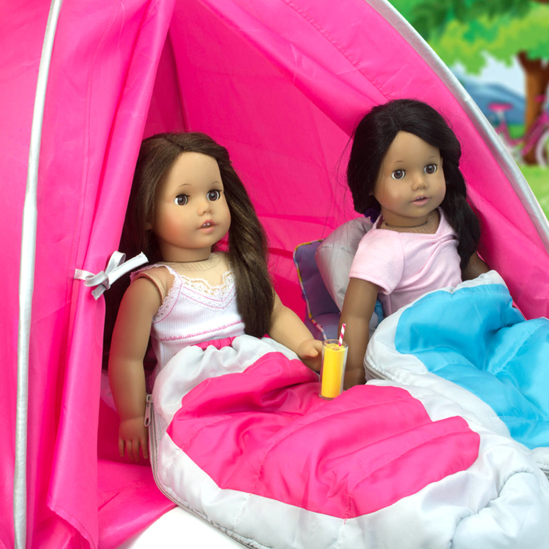 Sophia's Dome Shaped Camping Tent for 18" Dolls, Hot Pink