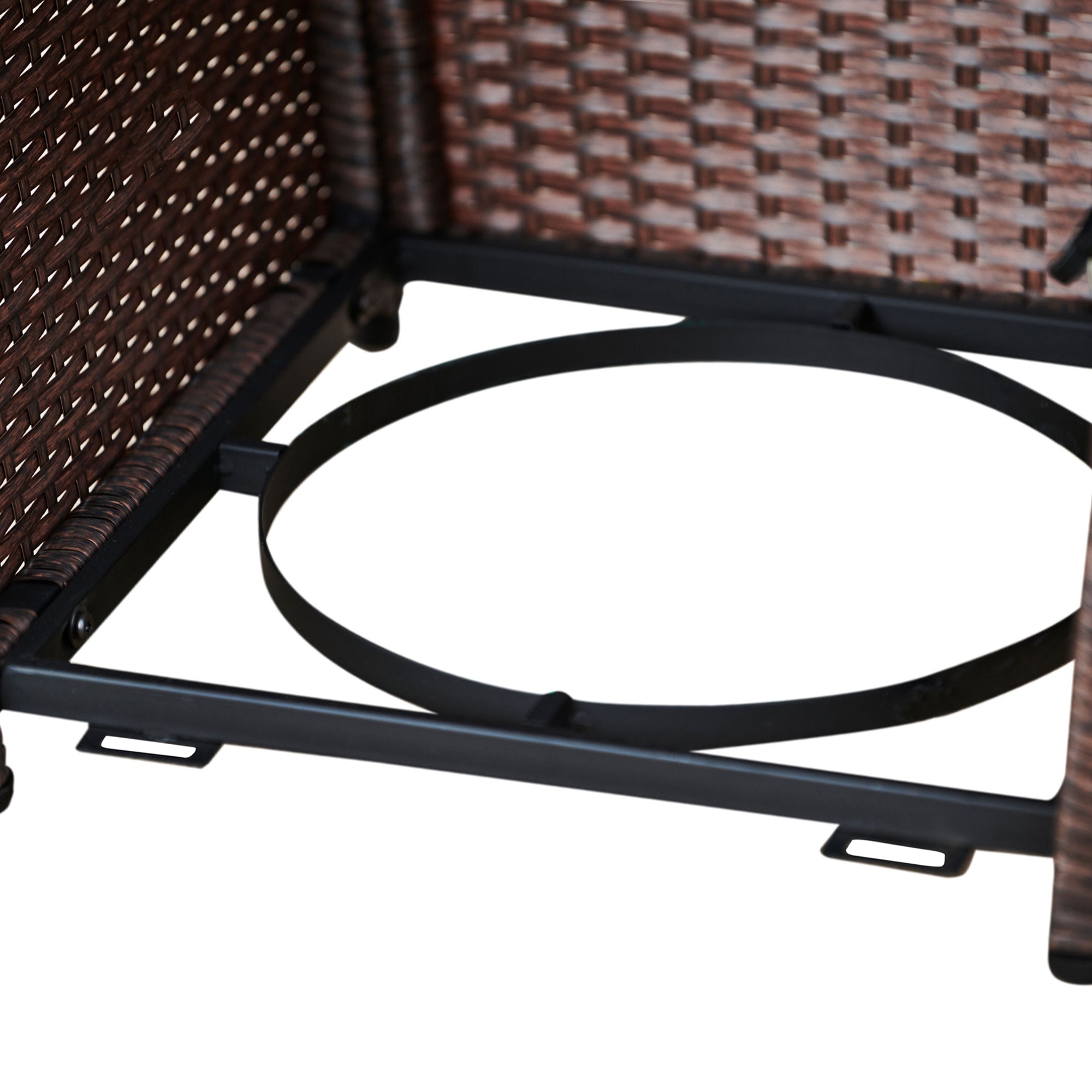 Teamson Home Outdoor 30" Propane Gas Fire Pit Table with Rattan Base, Espresso