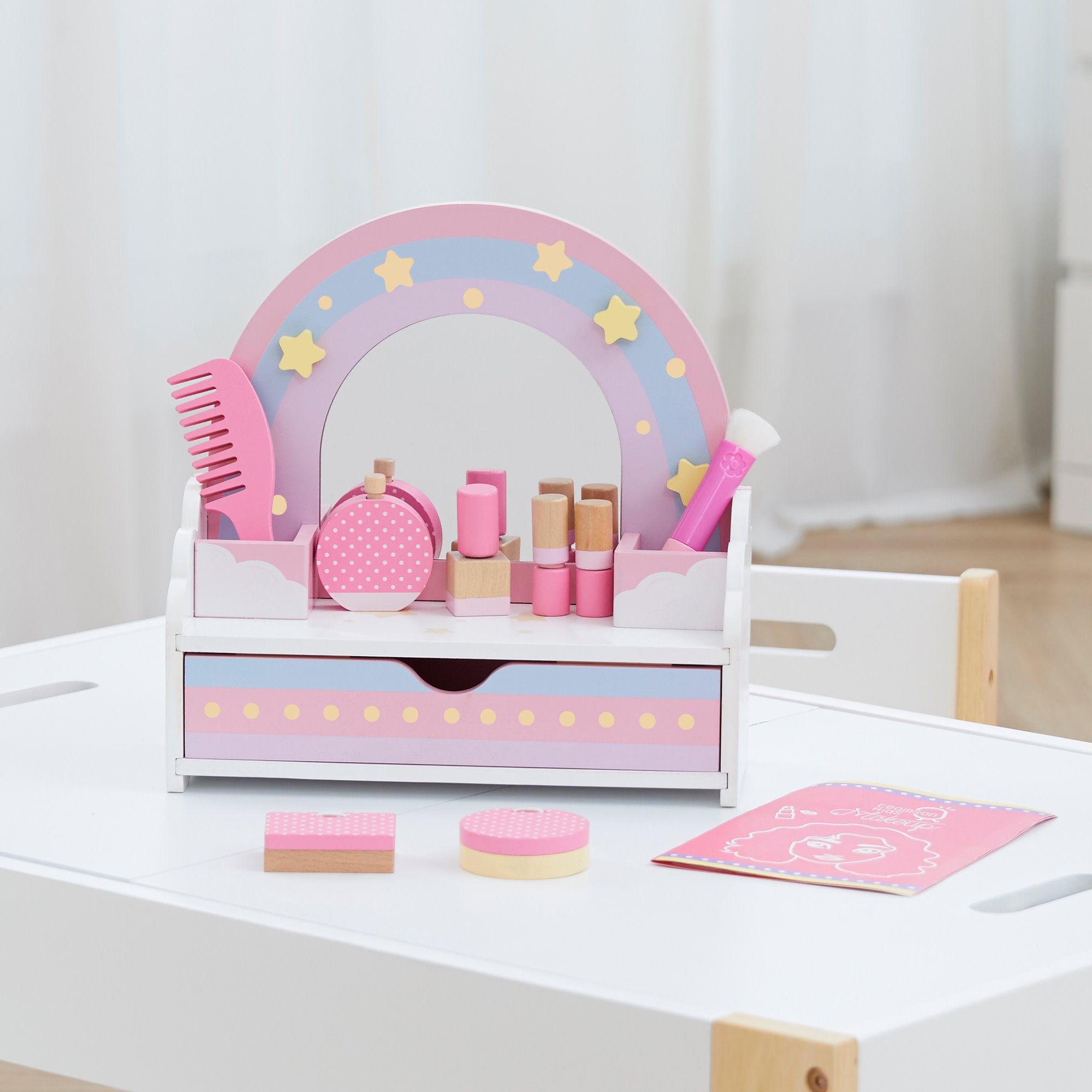 Teamson Kids - Little Dreamer Rainbow Tabletop Vanity Toys - Pink