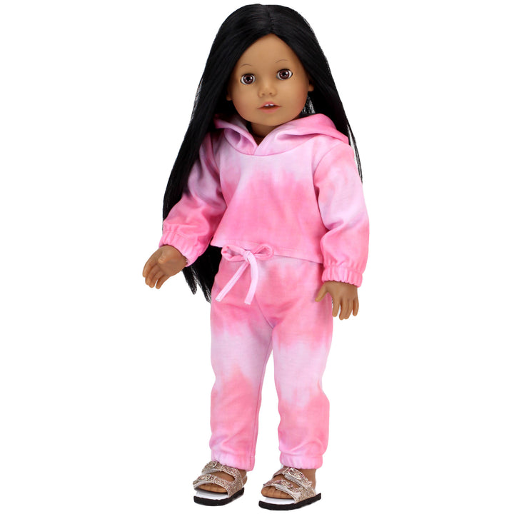 Sophia's - 18" Doll - Pink Tie Dye Hoodie & Sweatpants - Pink