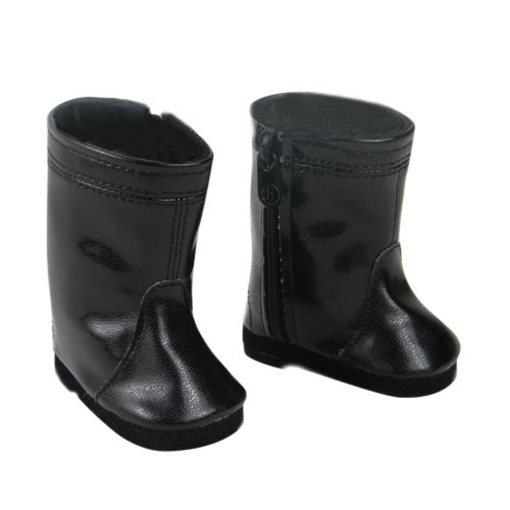 Sophia's Tall Faux Leather Boots with Center Seam for 18" Dolls, Black