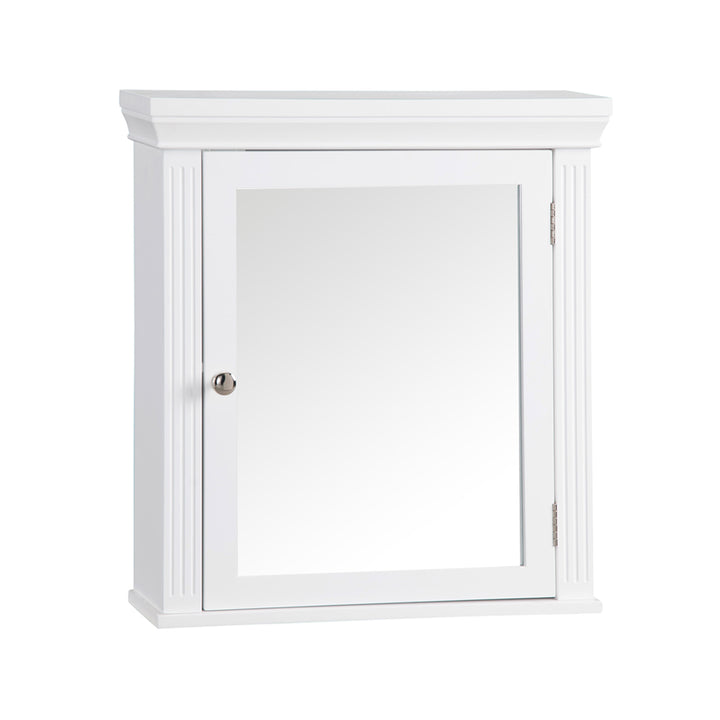 White Teamson Home Removable Mirrored Medicine Cabinet with Crown Molded Top