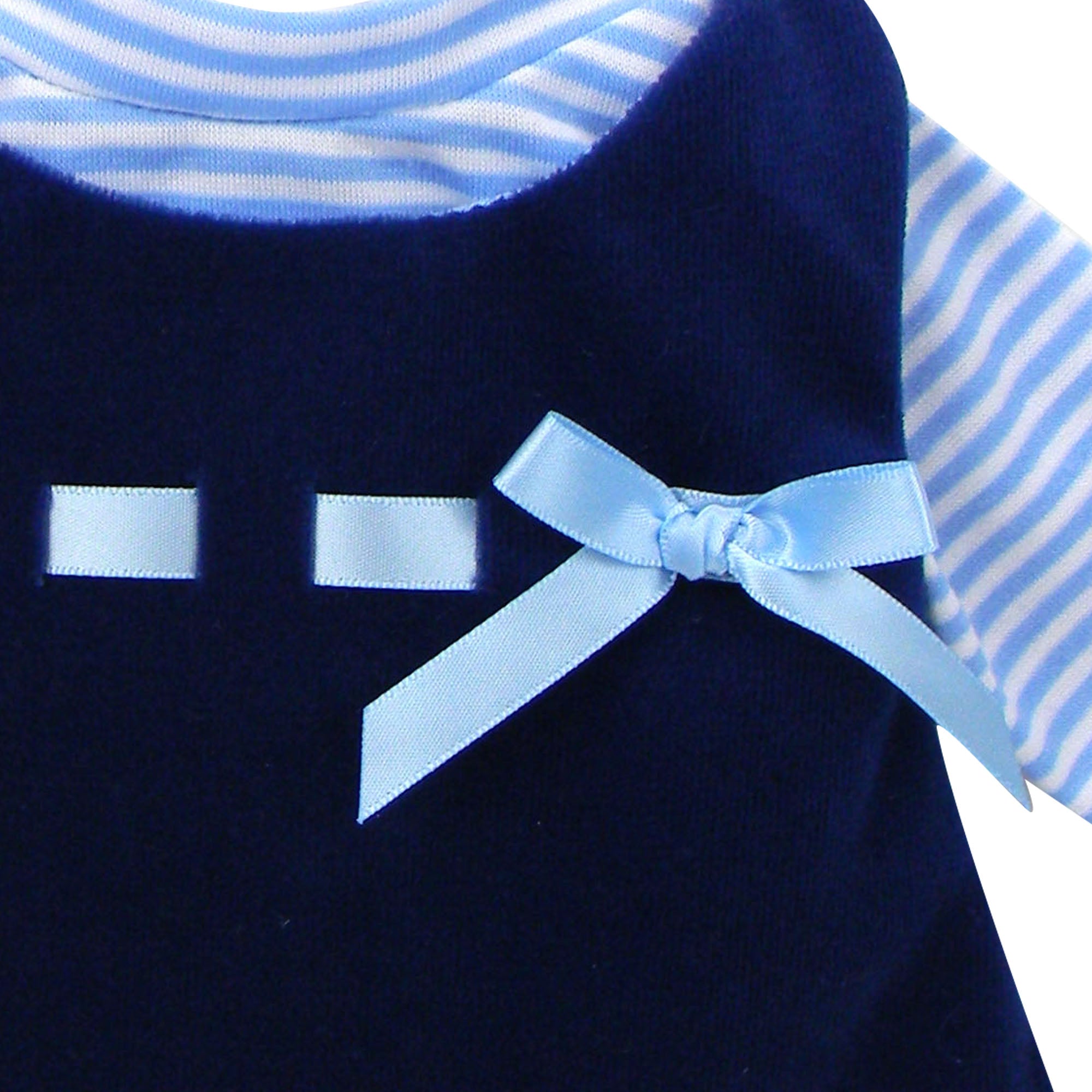 Sophia's Velour Snowflake Dress & Stripe Shirt for 15" Dolls, Navy