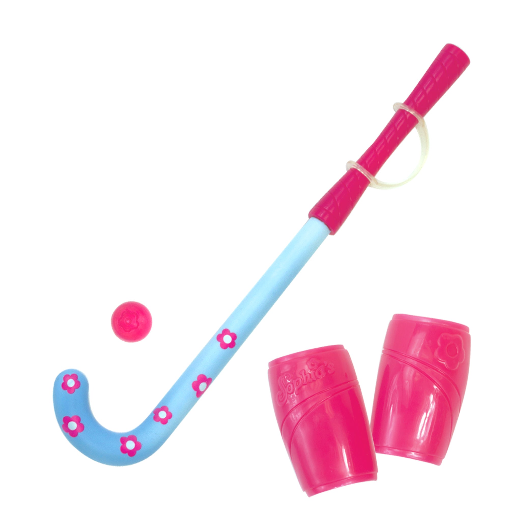 Sophia’s Six-Piece Lacrosse, Field Hockey, & Basketball Sports Equipment Playset for 18” Dolls, Hot Pink