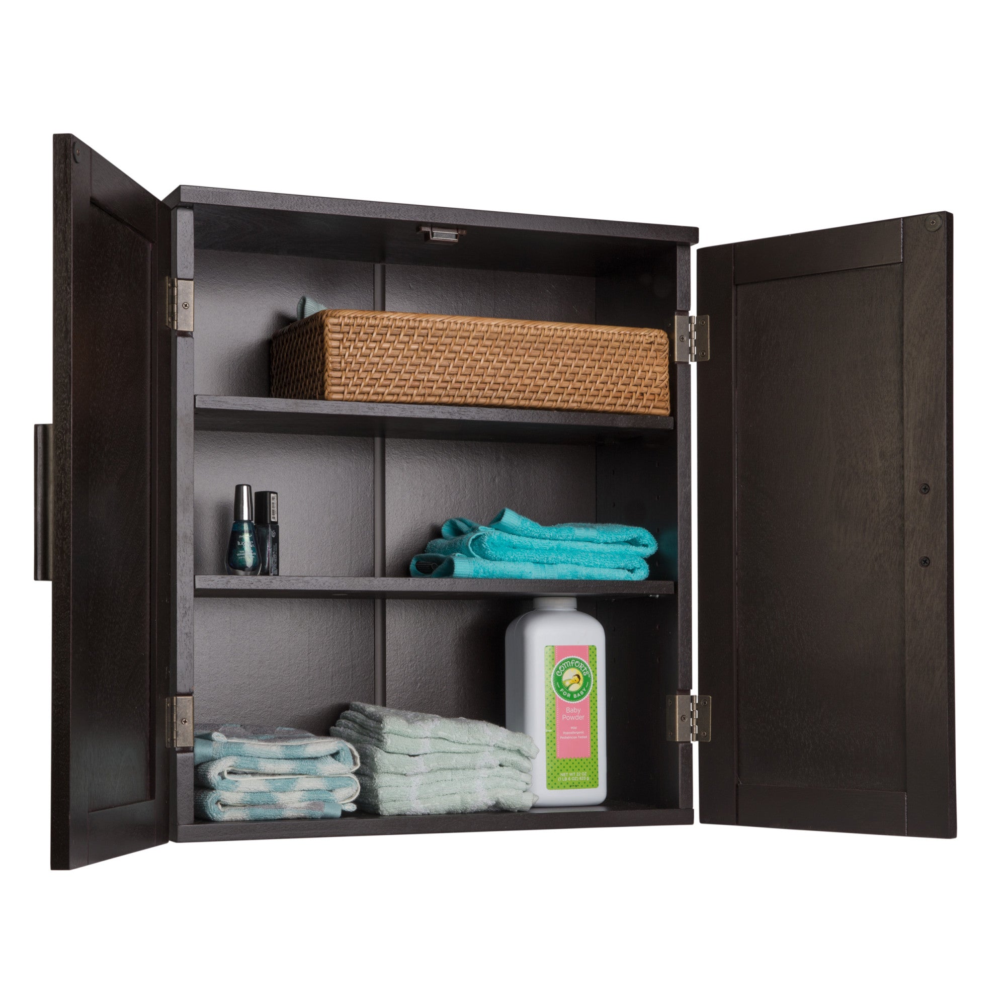 Elegant Home Fashions Catalina Removable Wooden Wall Cabinet with 2 Doors- Espresso