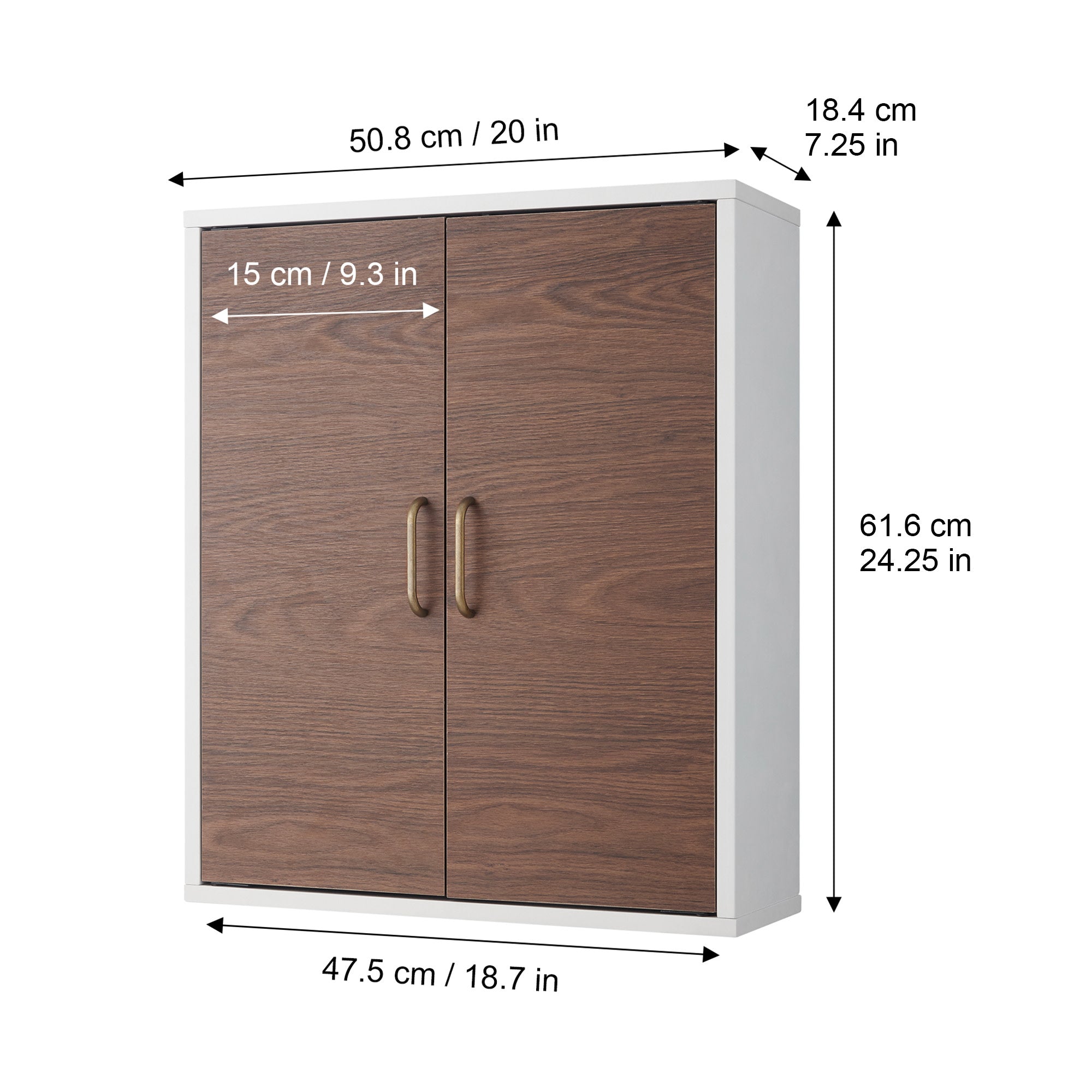 Teamson Home Tyler Modern Wooden Removable Cabinet, Walnut/White